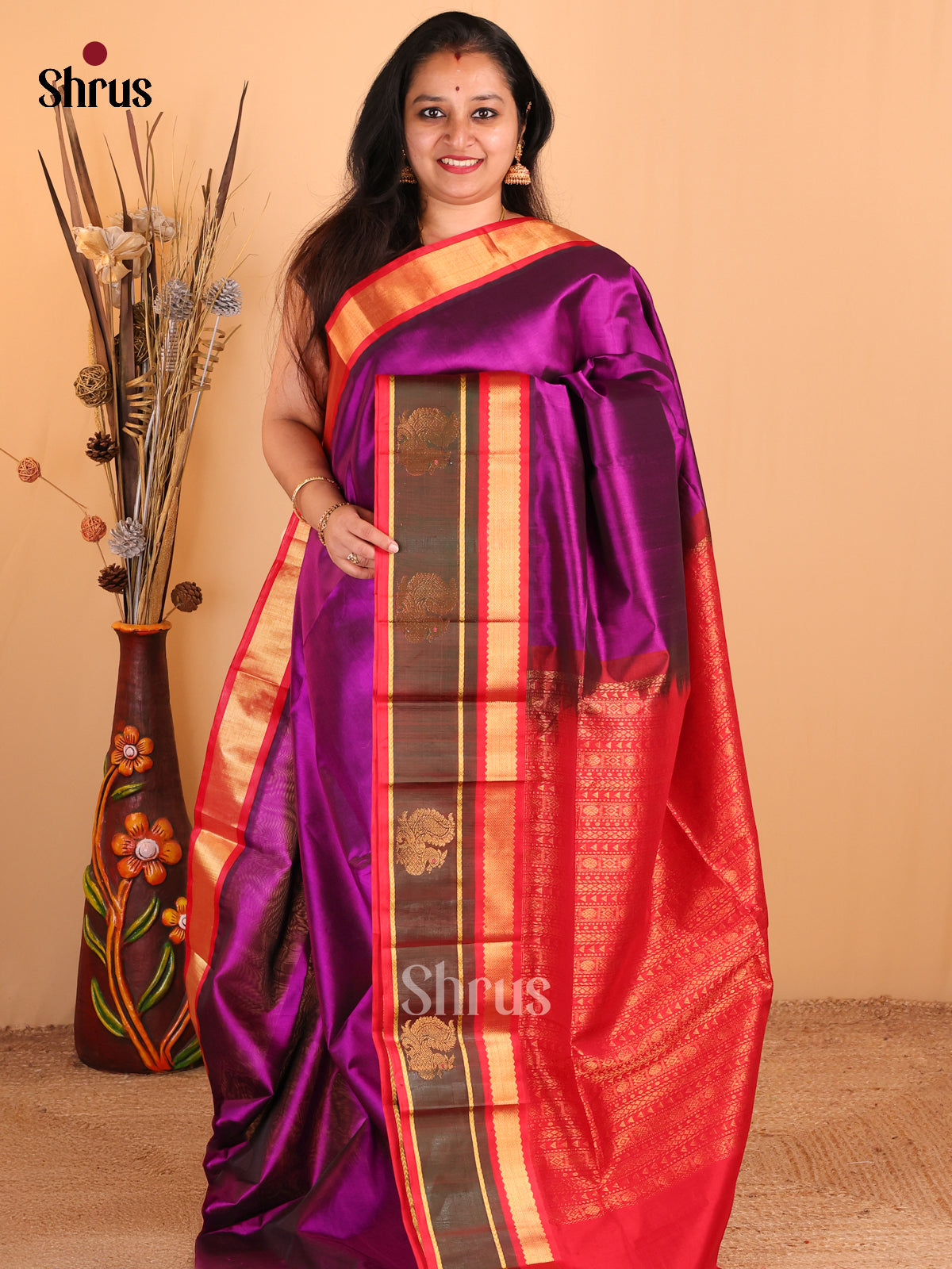 Violet Viscose Saree