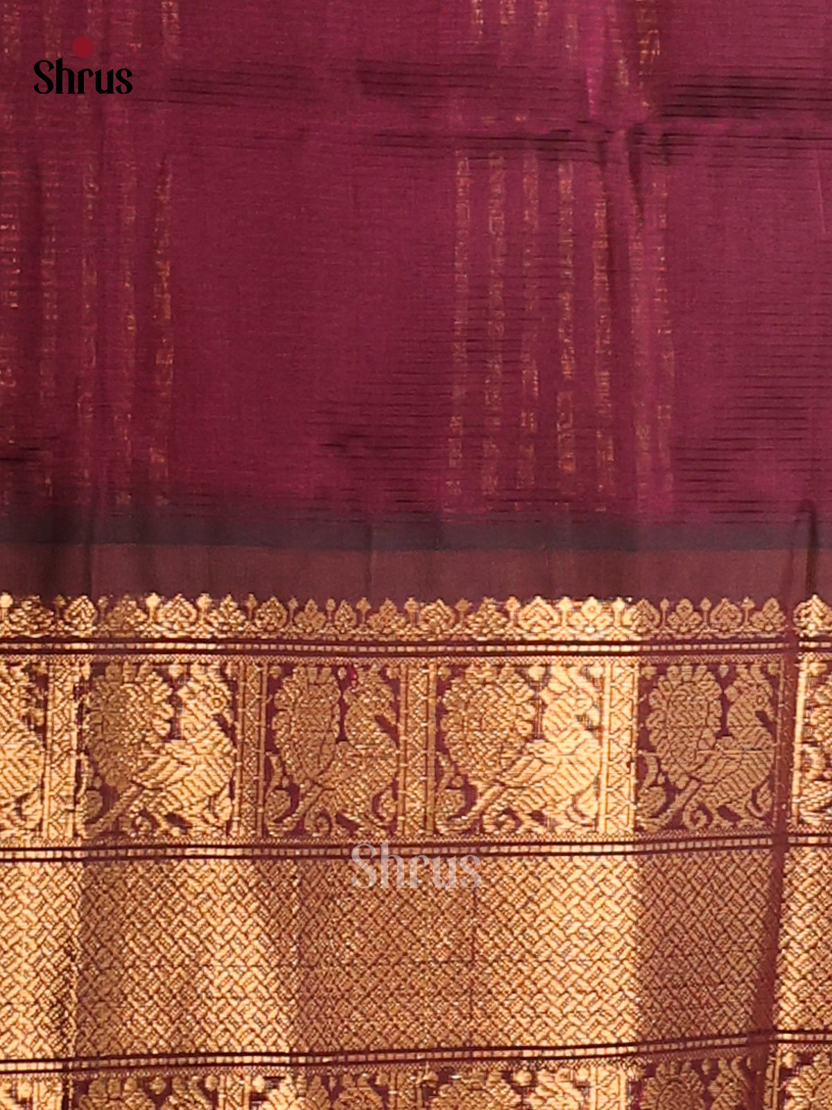 Bold Pink Silk Cotton Saree With Brown Rettapet Border & Zari Woven Pallu - Shop on Shrus.com