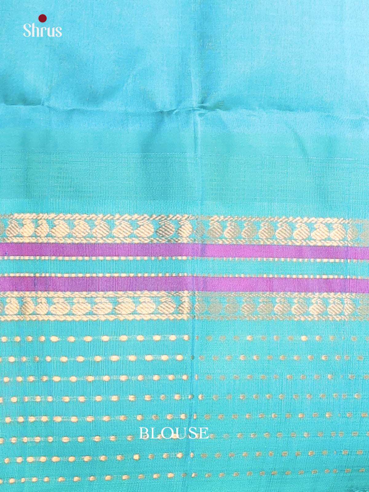 Classic Purple Silk Cotton Saree With Check & Buttas, Teal Zari Border & Pallu - Shop on Shrus.com