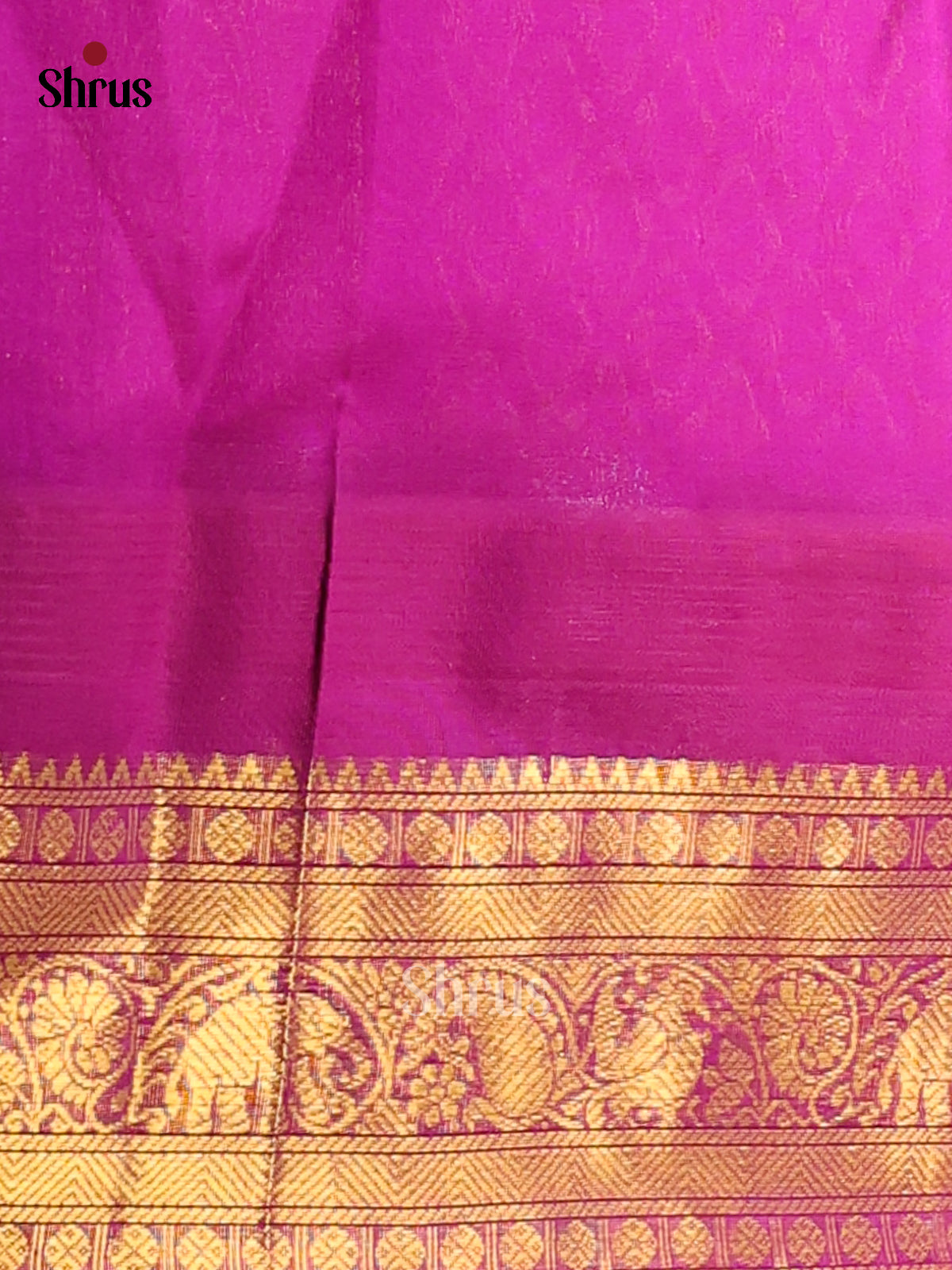 Chic Baby Pink Silk Cotton Saree with Zari Checks & Buttas, Pink Border & Brocade Pallu - Shop on Shrus.com