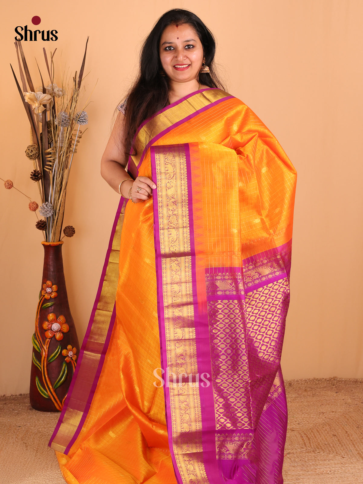 DDS12072 - Silk Cotton Saree - Shop on Shrus.com