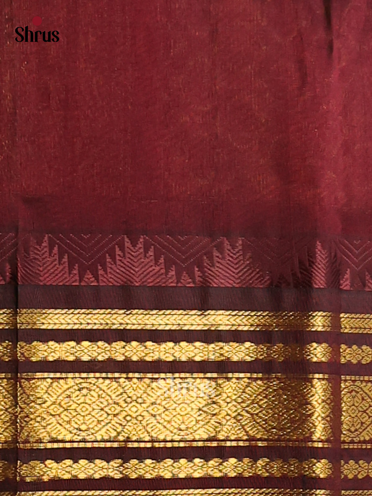 Radiant Orange Cotton Silk Saree with Zari Checks, Buttas & Brown Brocade Pallu - Shop on Shrus.com