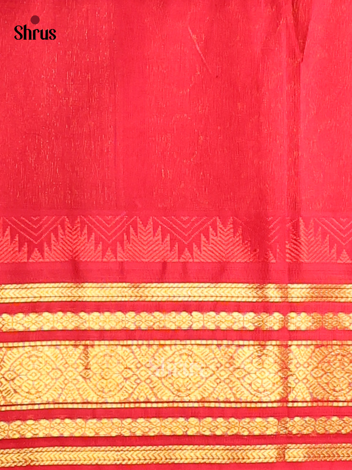 Classic Blue Silk Cotton Saree with Zari Checks & Buttas, Red Rettapet Border & Brocade Pallu - Shop on Shrus.com