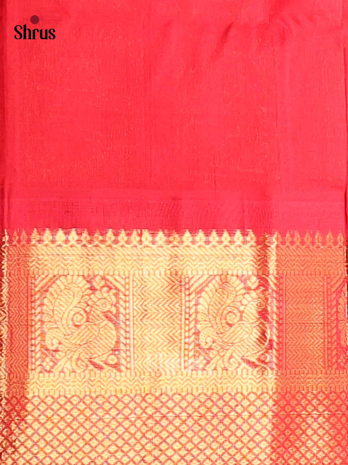 Chic Purple Silk Cotton Saree with Zari Peacocks Paired With Red Border & Zari Pallu - Shop on Shrus.com
