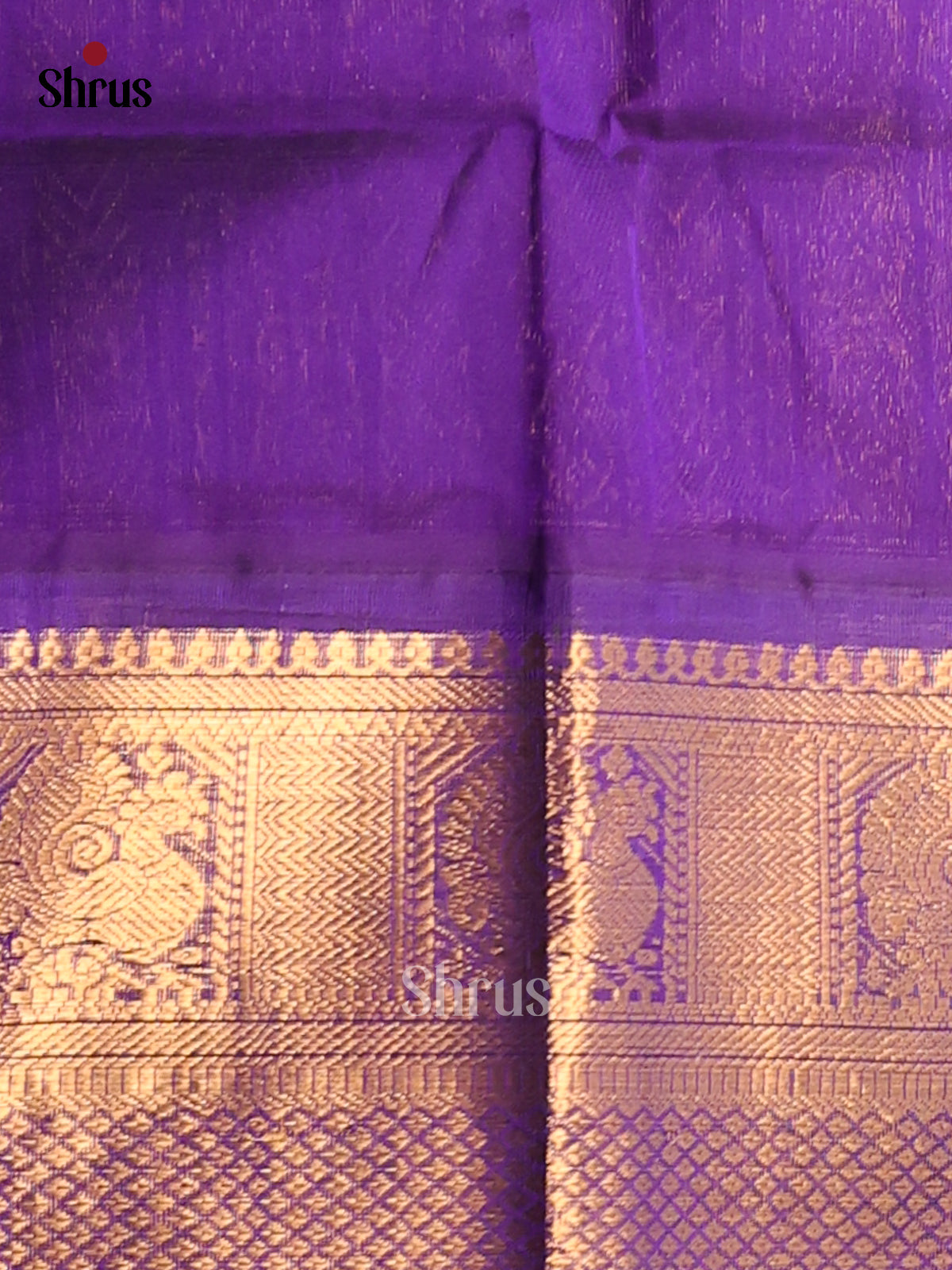 Blue with Violet - DDS12095 - Silk Cotton Saree - Shop on Shrus.com