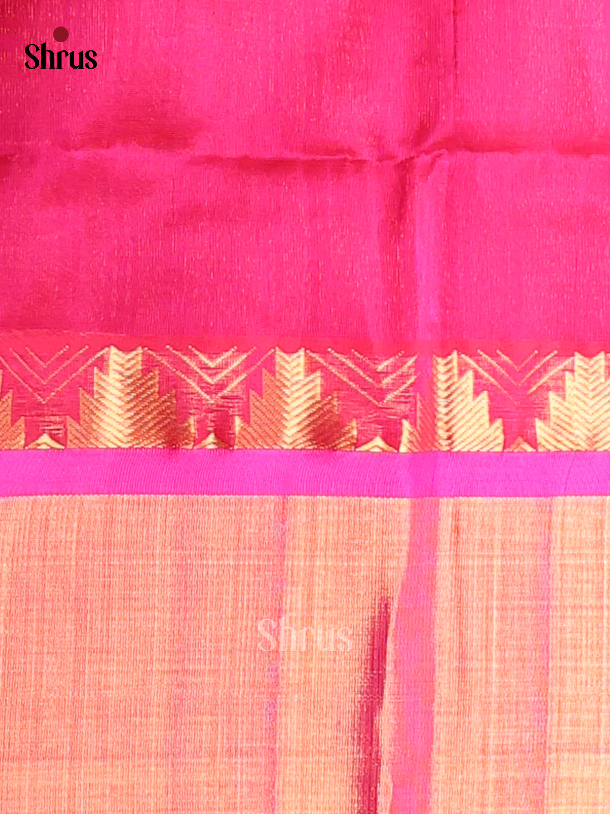 Elegant Green Silk Cotton Saree With Zari Checks, Dot Buttas & Pink Border & Zari Pallu - Shop on Shrus.com