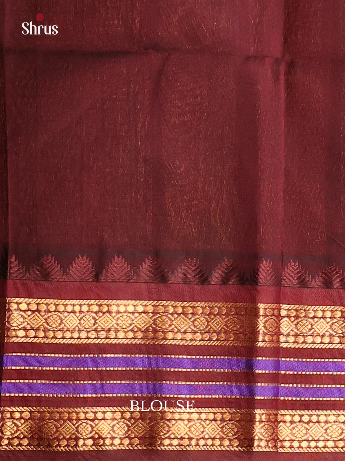 Exquisite Peach Checked Silk Cotton Saree With Brown Zari Border & Pallu - Shop on Shrus.com