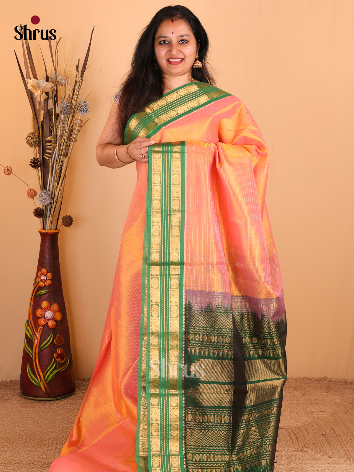 DDS12140 - Silk Cotton Saree - Shop on Shrus.com
