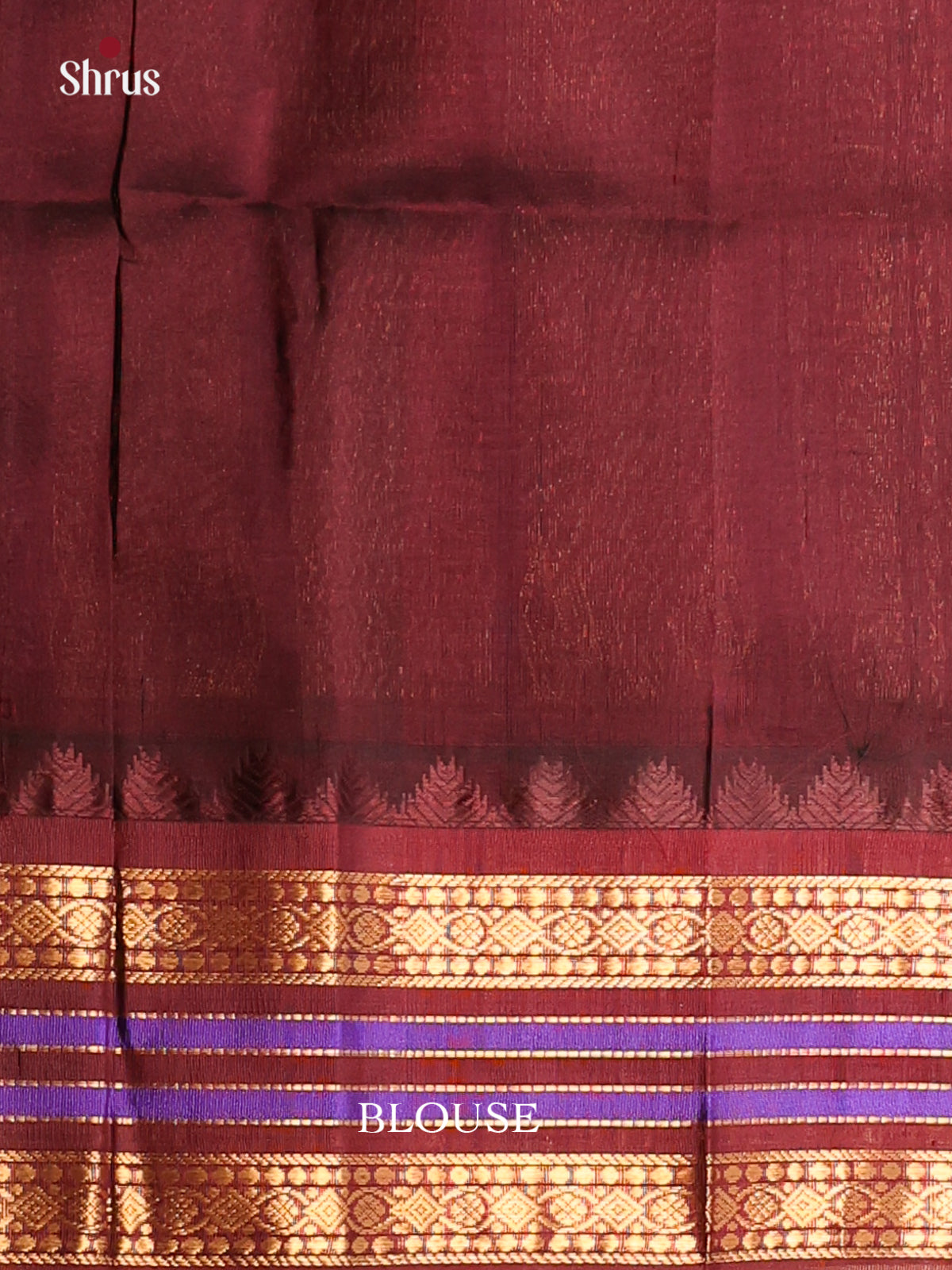 Breezy Lavender Silk Cotton Saree With Checks, Brown Rettapet Border & Zari Pallu - Shop on Shrus.com