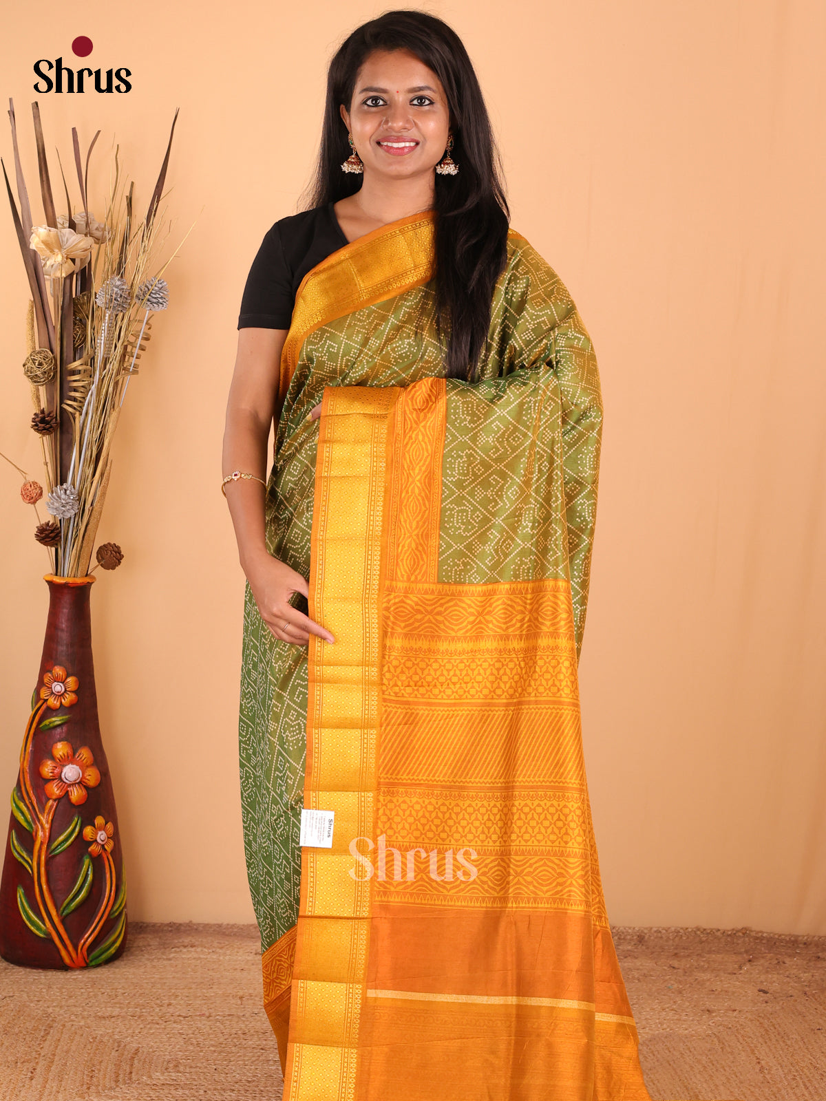 DDS16048 - Semi Patola Saree - Shop on Shrus.com