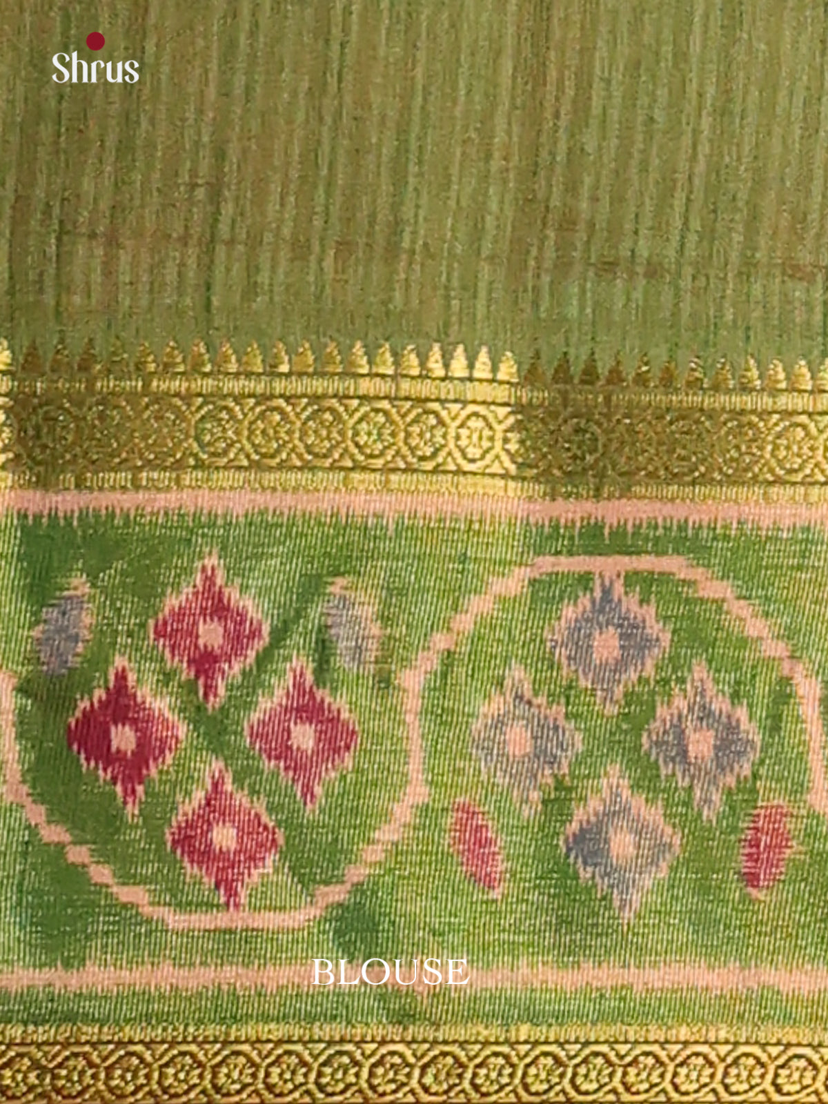 Maroon with Green - DDS16057 - Semi Patola Saree - Shop on Shrus.com