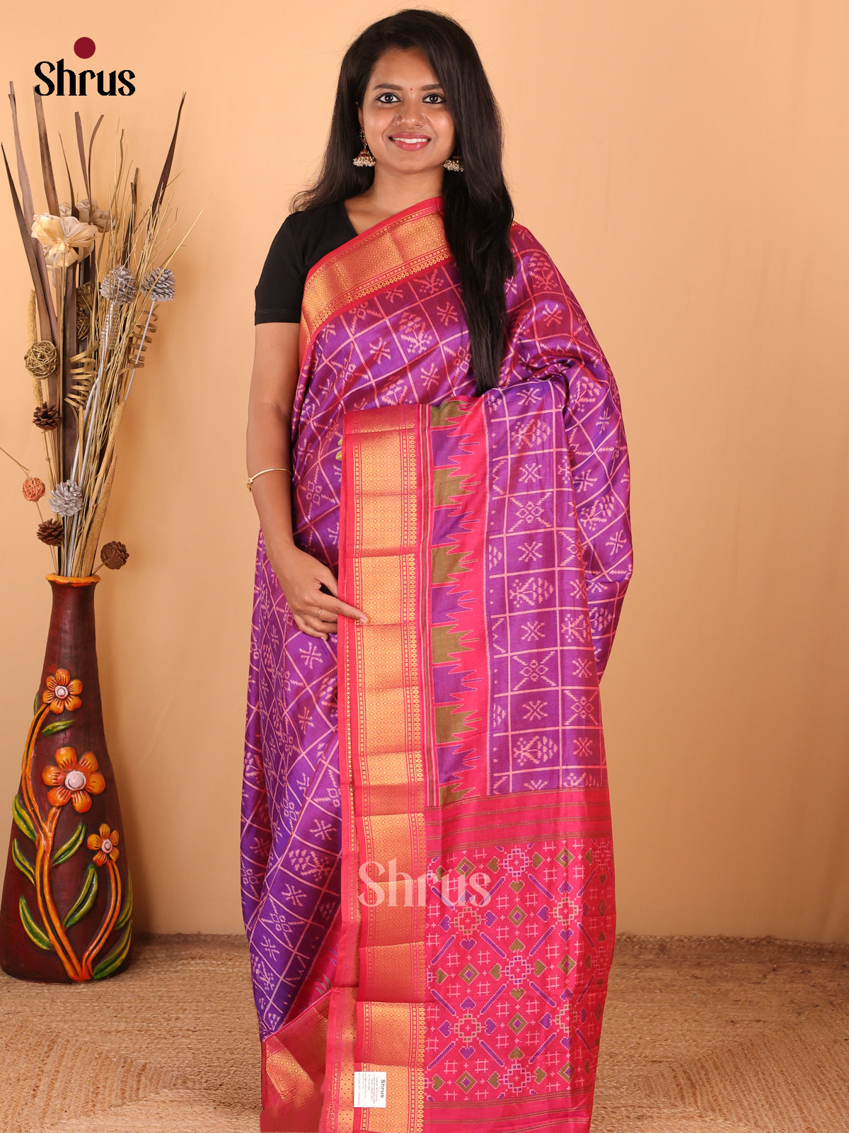 DDS16074 - Semi Patola Saree - Shop on Shrus.com