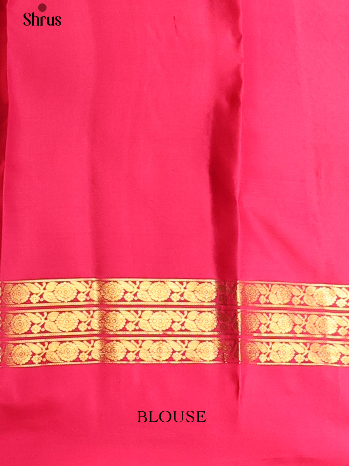 Bright Red monochrome Kanchipuram silk Saree with zari checks & brocade pallu - Shop on Shrus.com