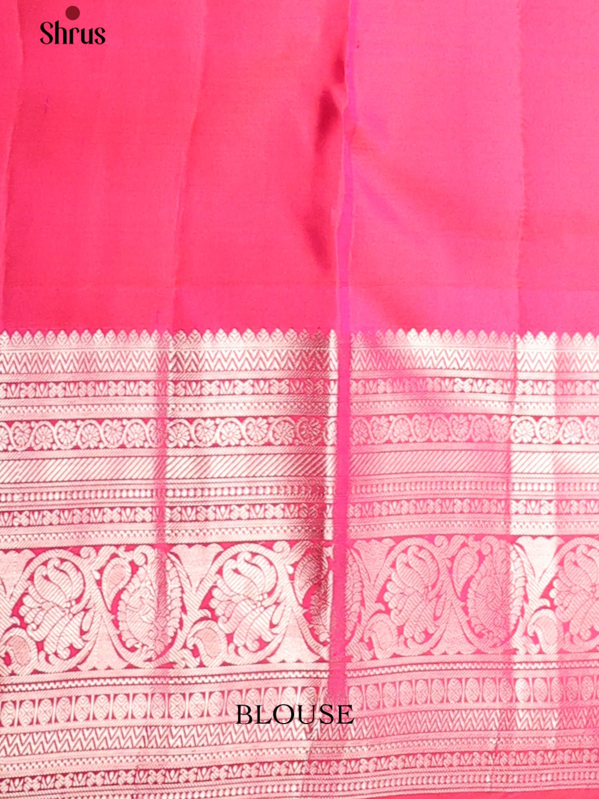 Lustrous Pink Single tone Kanchipuram silk Saree with buttas , brocade pallu - Shop on Shrus.com