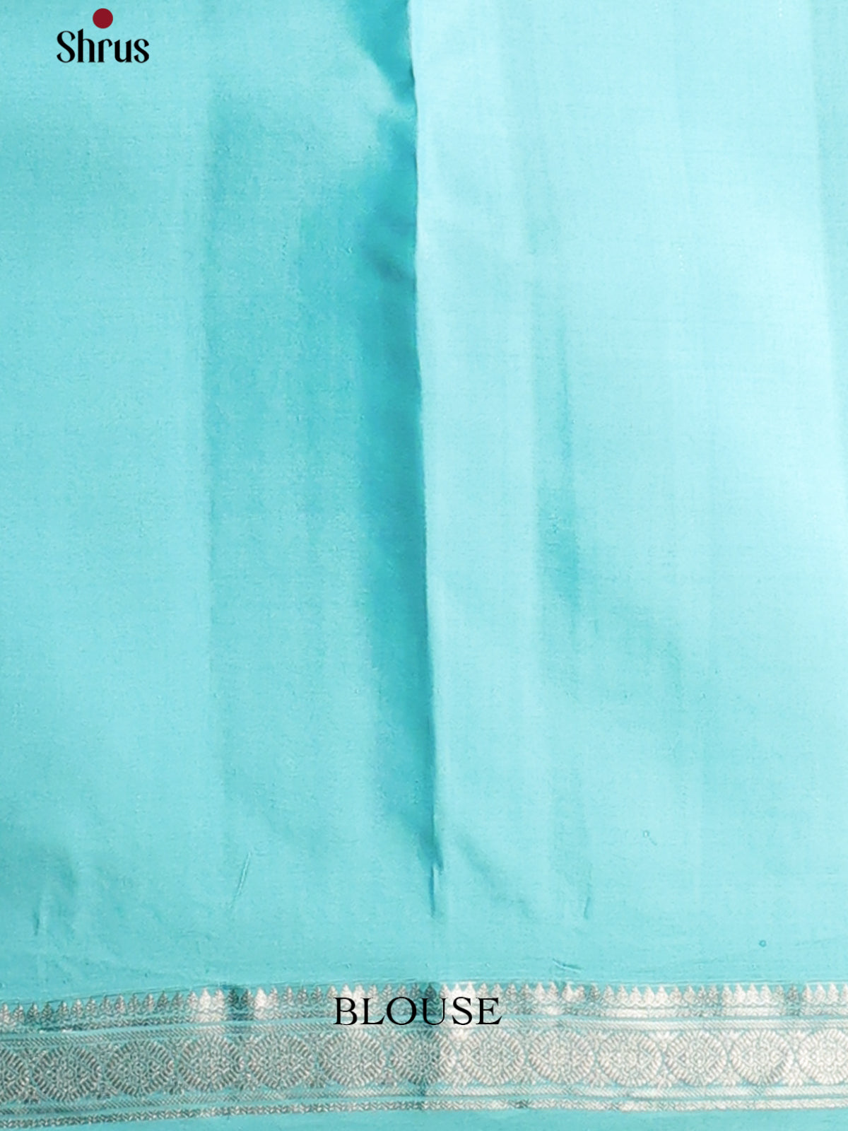 Pastel Blue single tone Kanchipuram silk Saree with silver zari checks , thin zari border-3