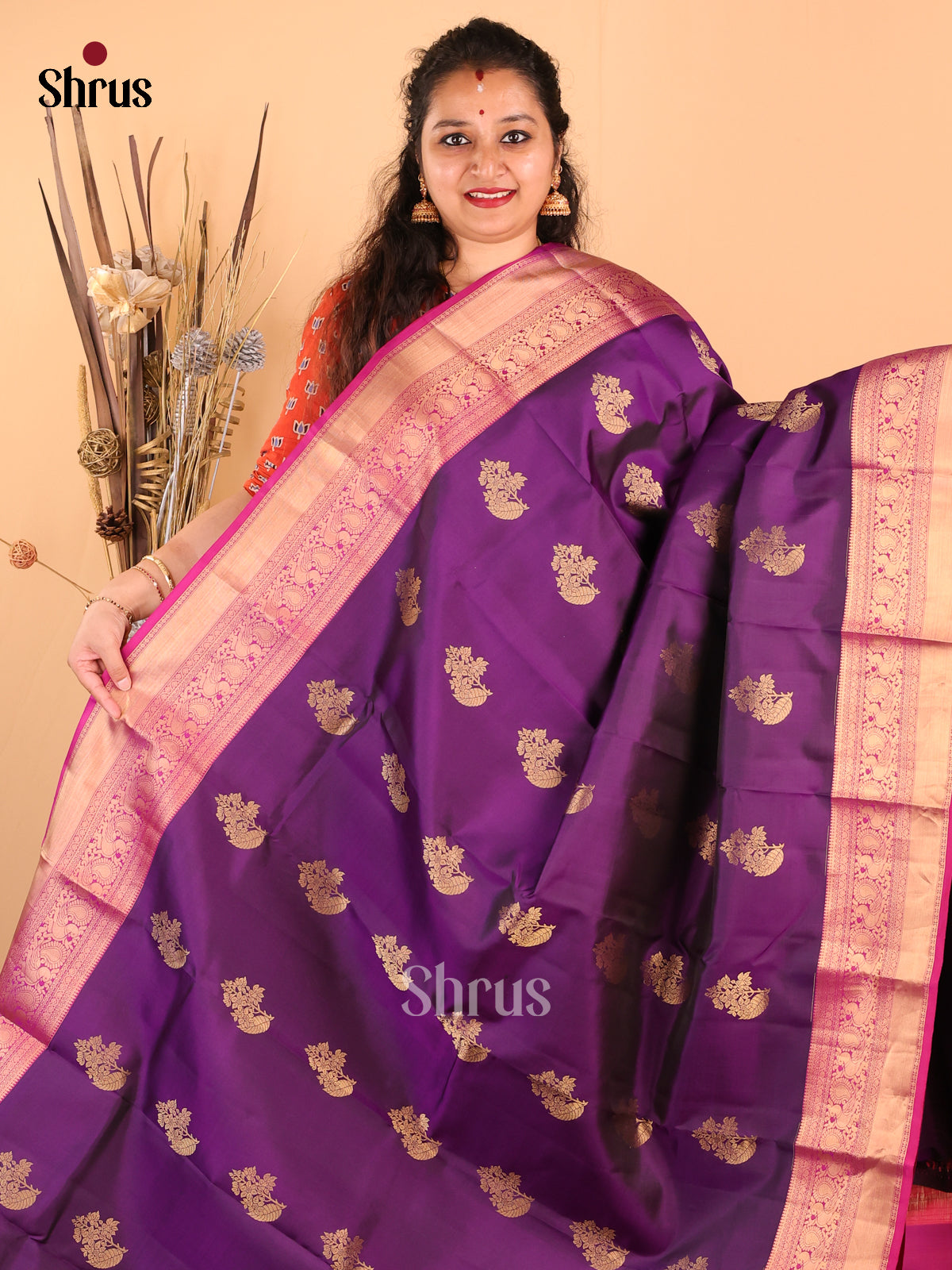 DDS17059 - Kanchipuram silk Saree - Shop on Shrus.com