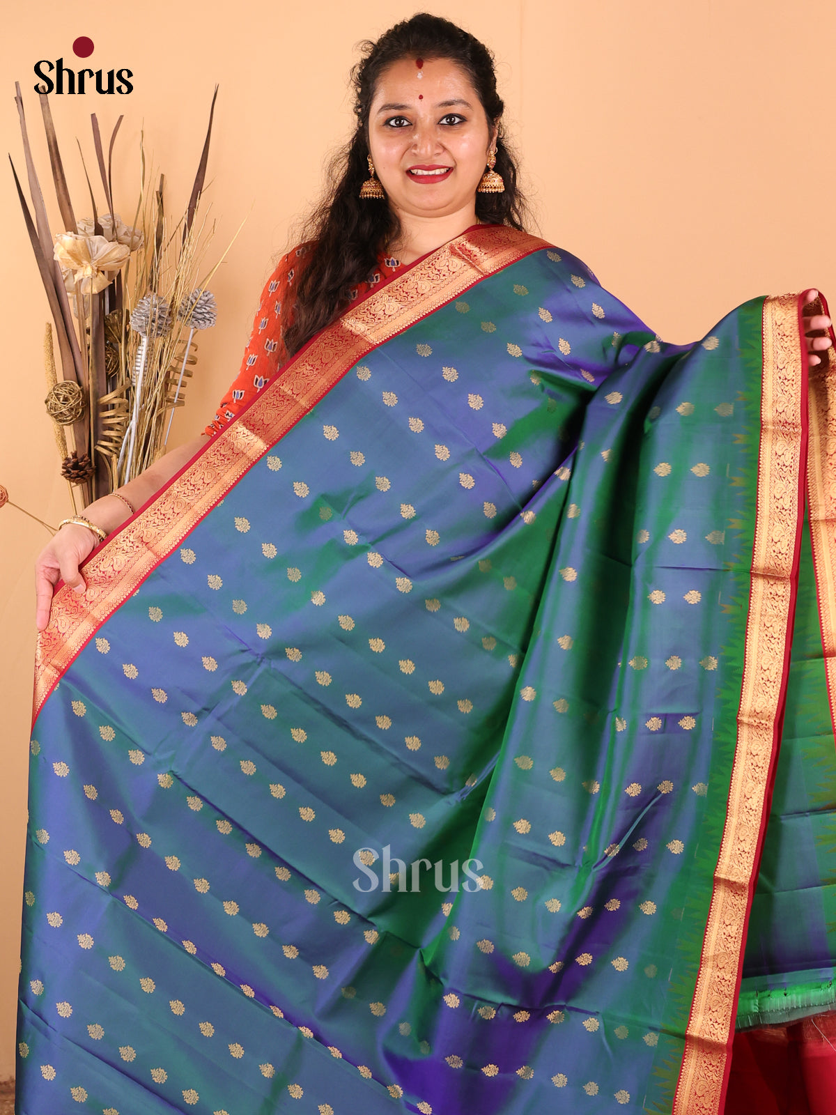 DDS17066 - Kanchipuram silk Saree - Shop on Shrus.com