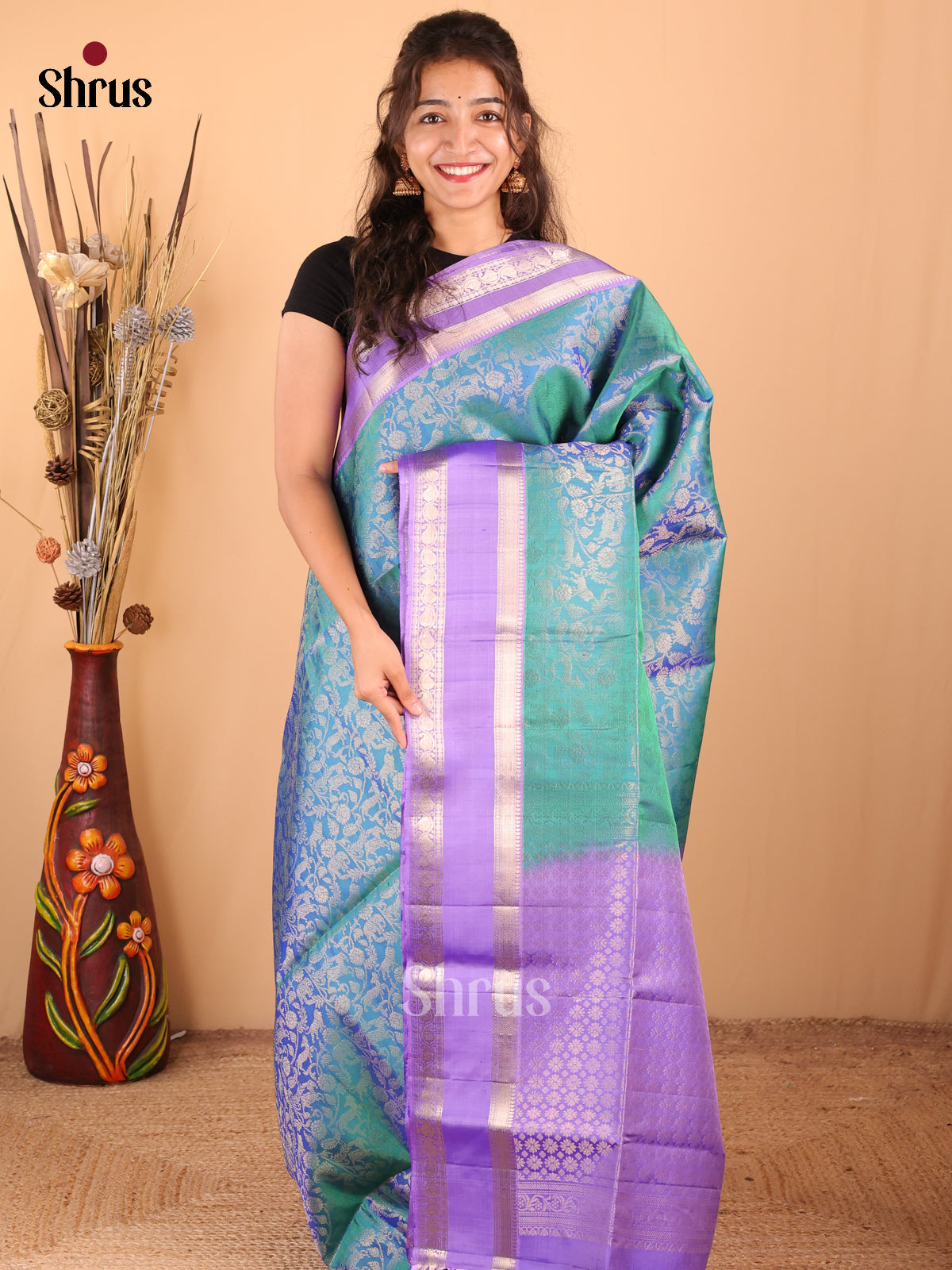 DDS18009 - Soft Silk Saree - Shop on Shrus.com