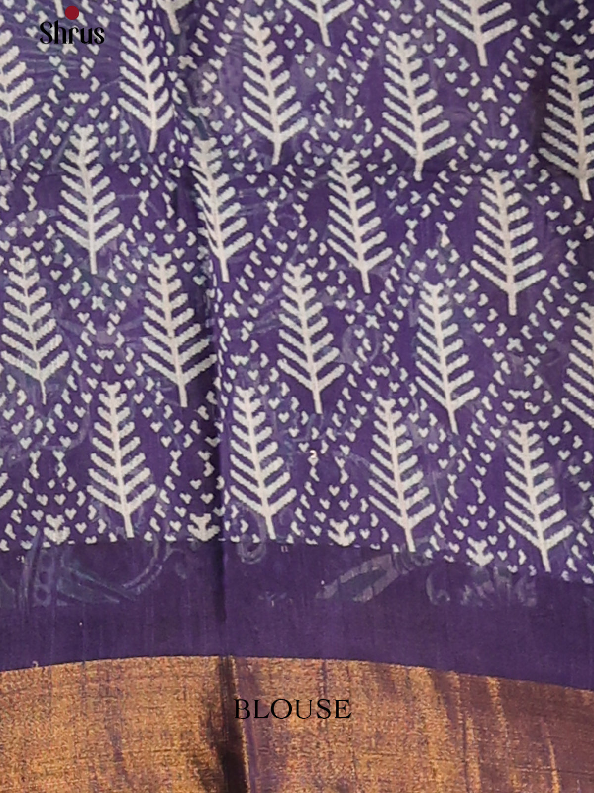 Green with Blue- Printed Tussar Saree - Shop on Shrus.com