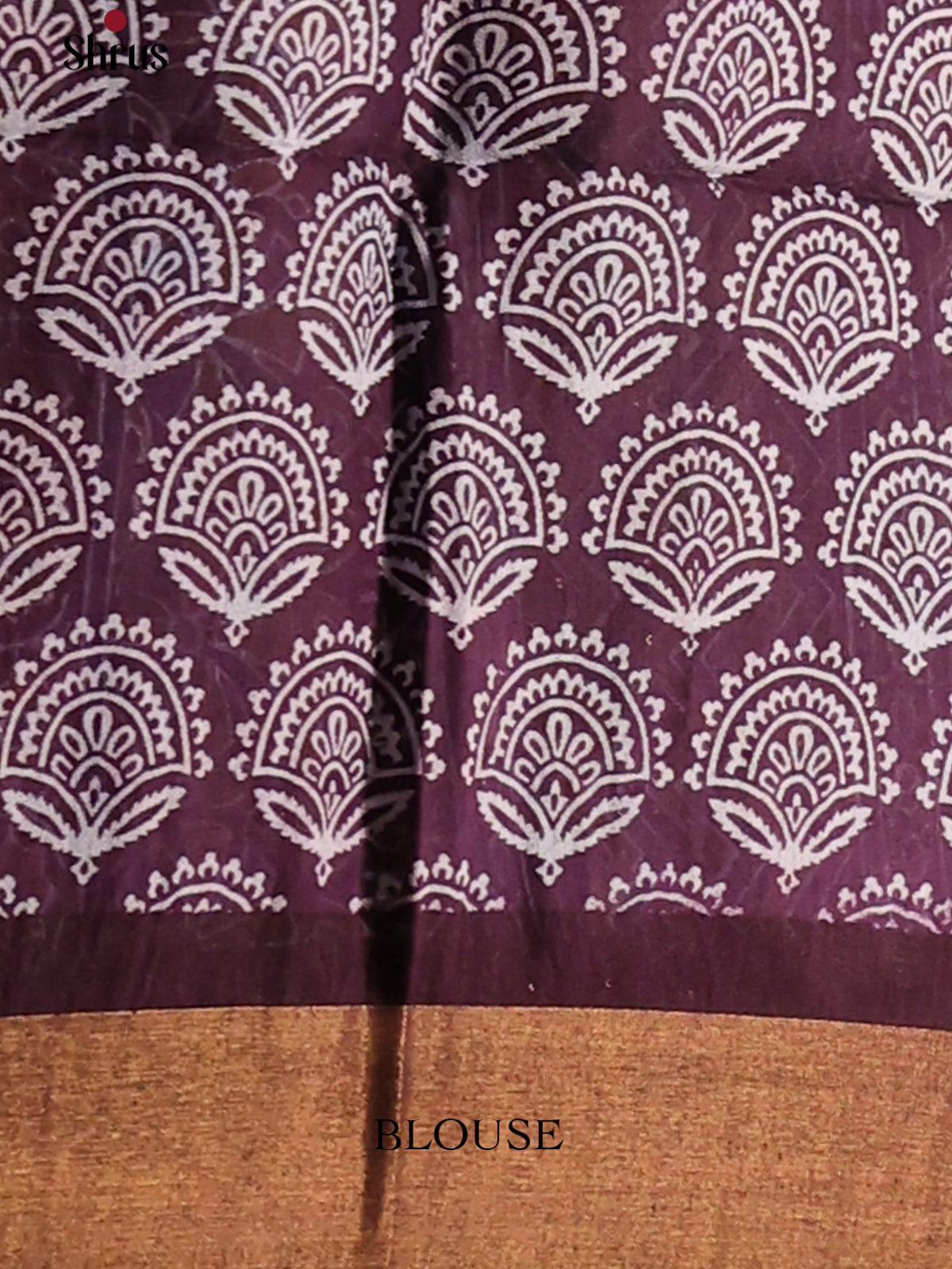 Blue with Purple- Printed Tussar Saree - Shop on Shrus.com