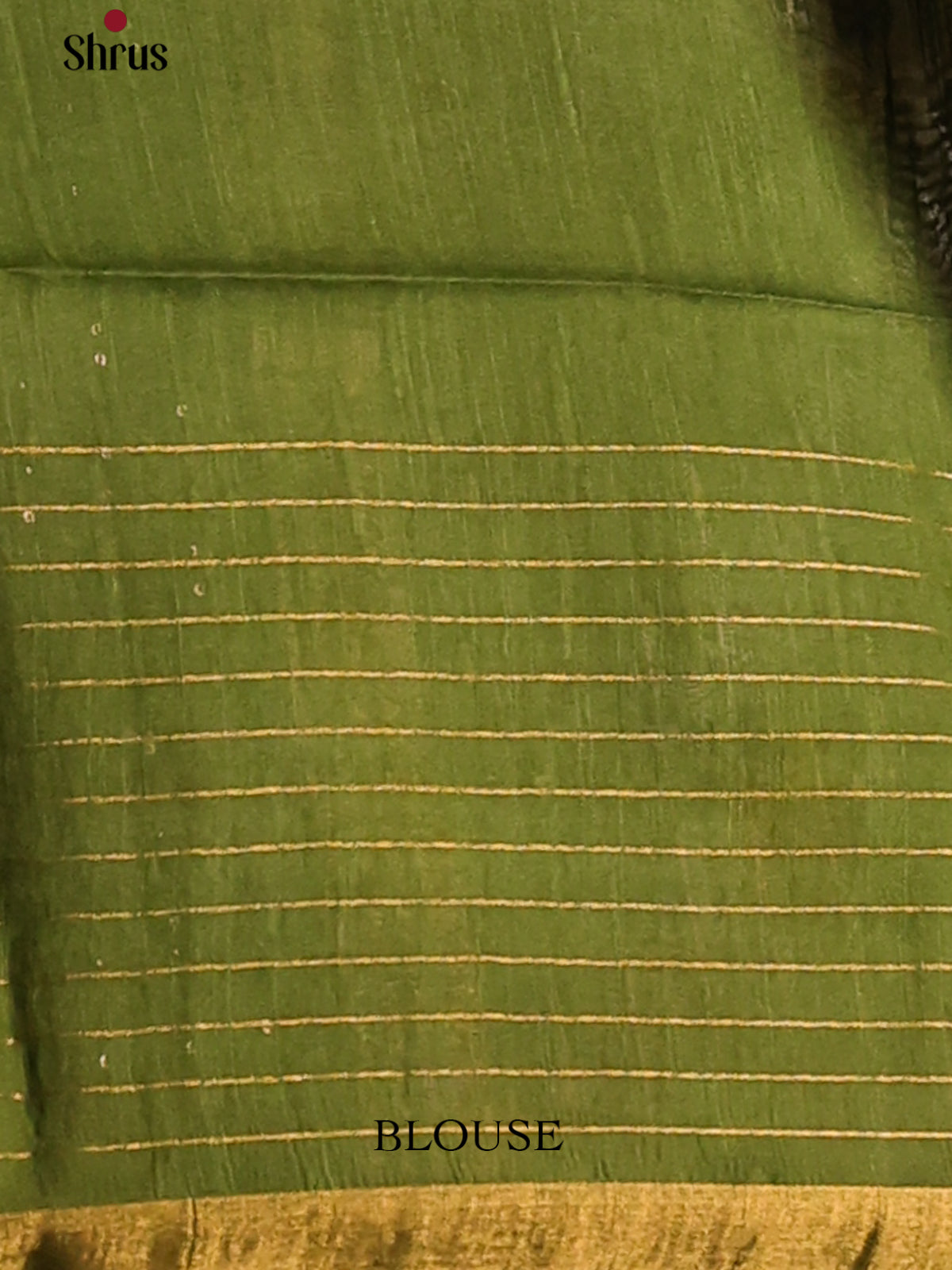 Cream with Green - Printed Tussar Saree - Shop on Shrus.com