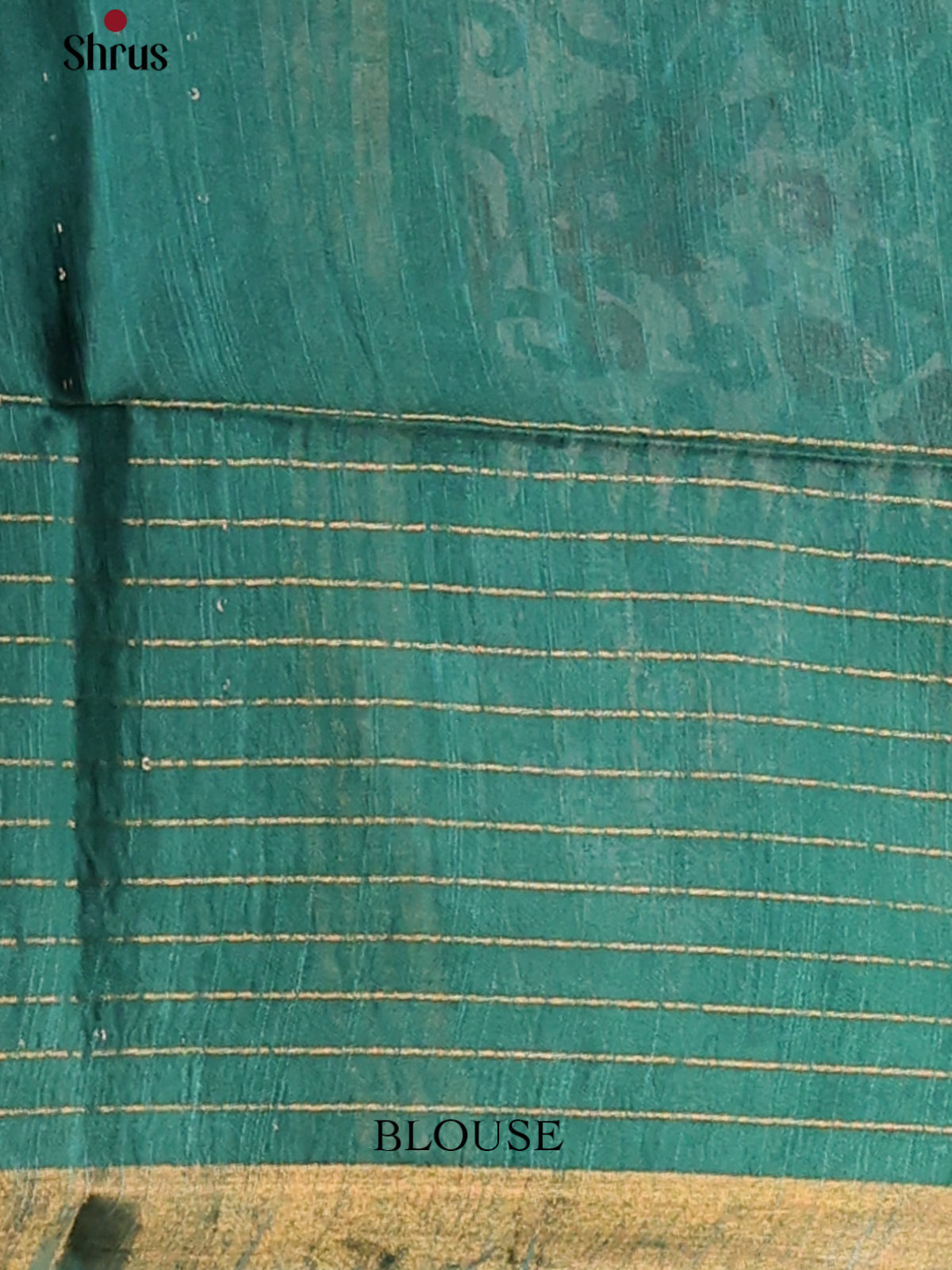 Cream with Green- Printed Tussar Saree - Shop on Shrus.com