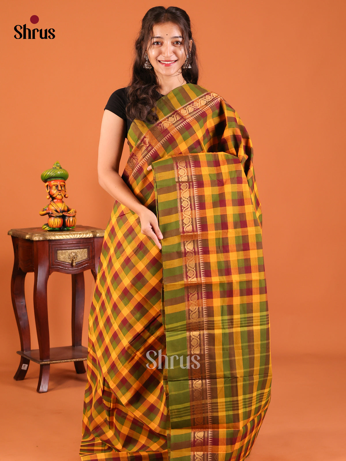 DDS21408 - Chettinad Mix Cotton Saree - Shop on Shrus.com