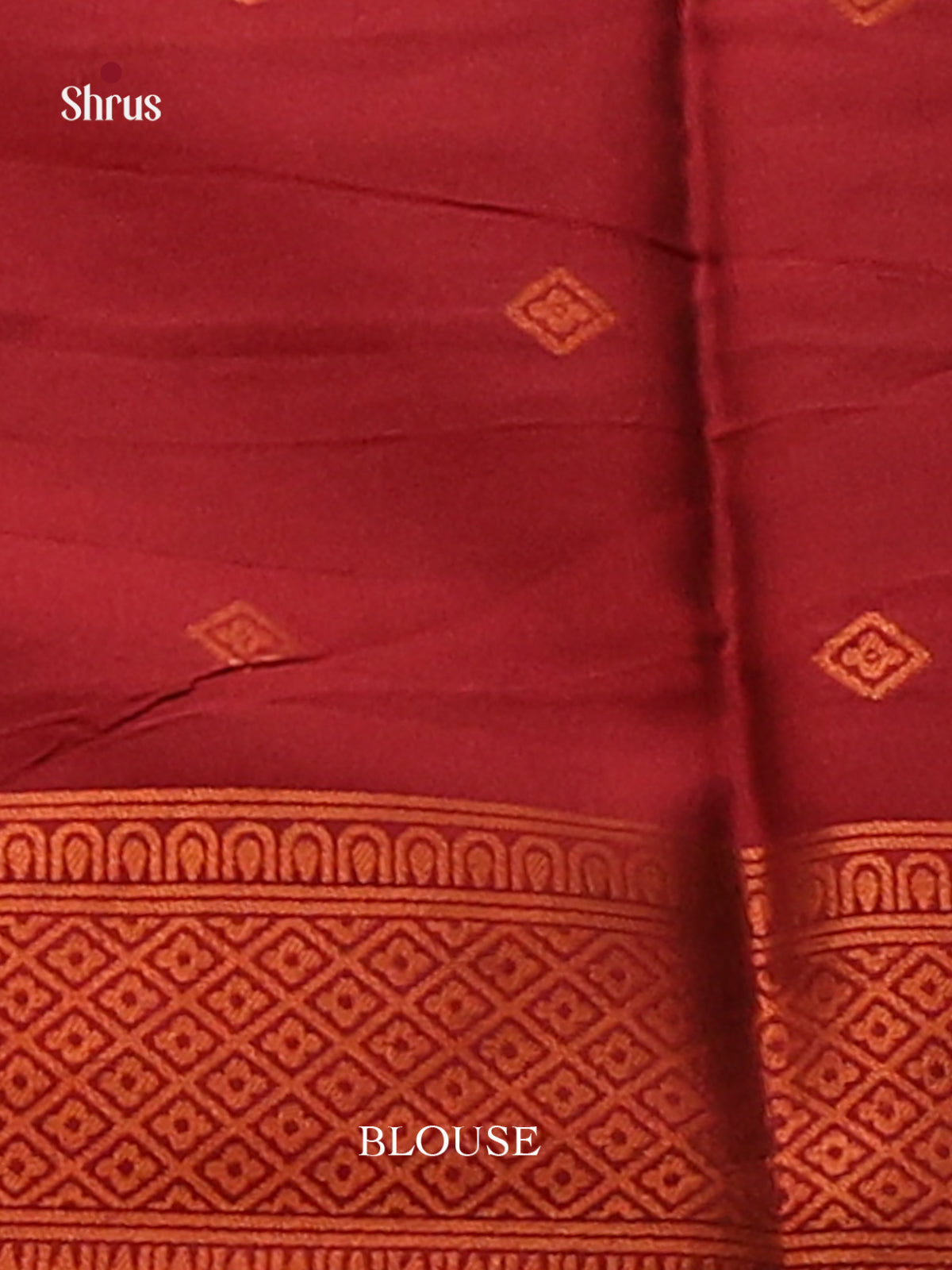 Dull Gold with Maroon - Semisoft silk Saree - Shop on Shrus.com