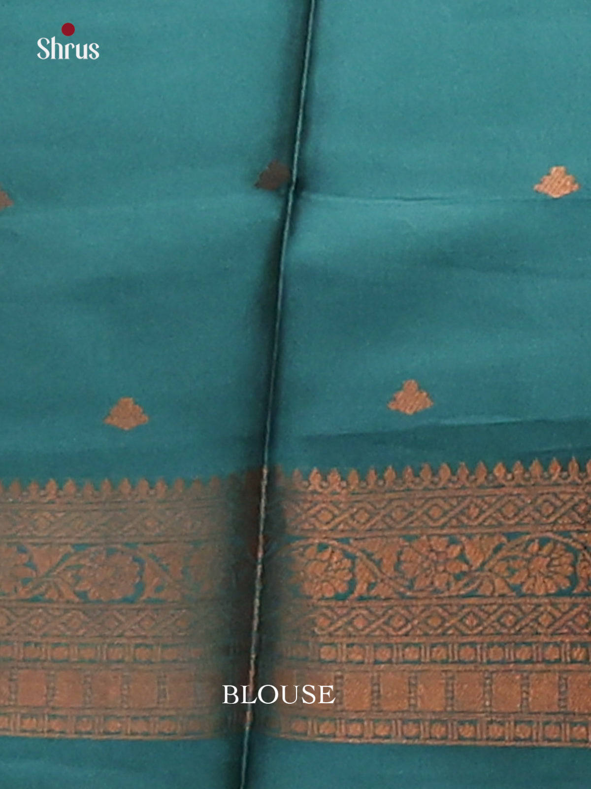 Mustardy Green with Blue - Semisoft silk Saree - Shop on Shrus.com