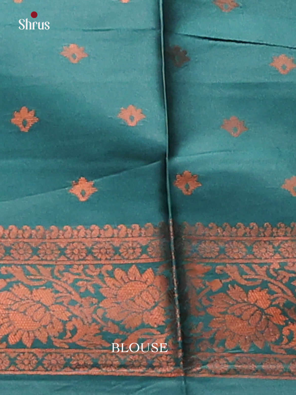 Mustardy Green with Blue - Semisoft silk Saree - Shop on Shrus.com