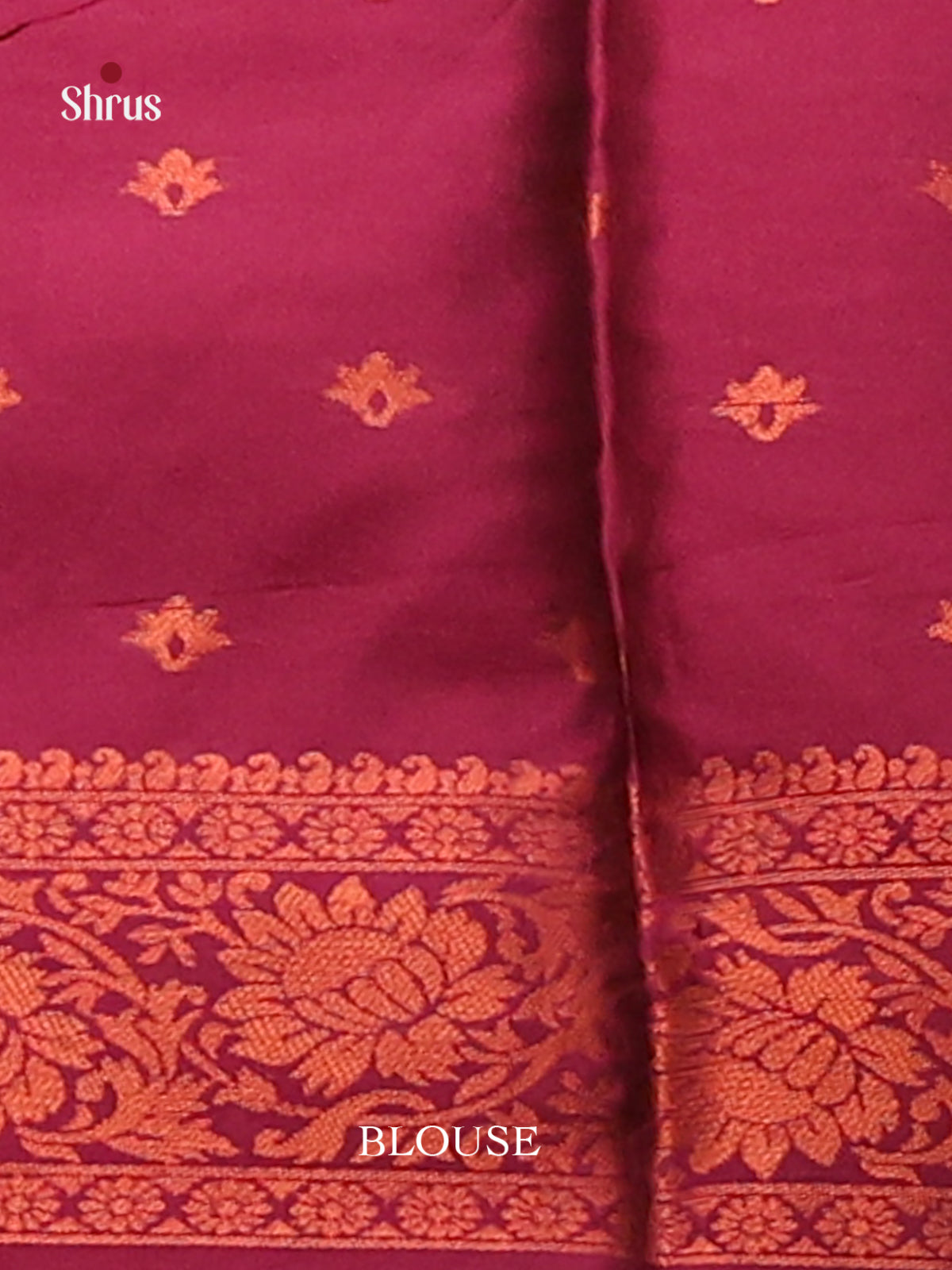 Mustardy Green with Maroon - Semisoft silk Saree - Shop on Shrus.com