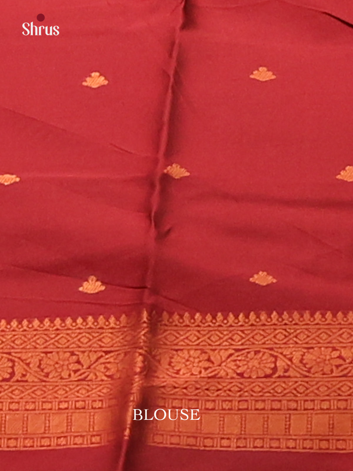 Dull gold with Maroon- Semisoft silk Saree - Shop on Shrus.com