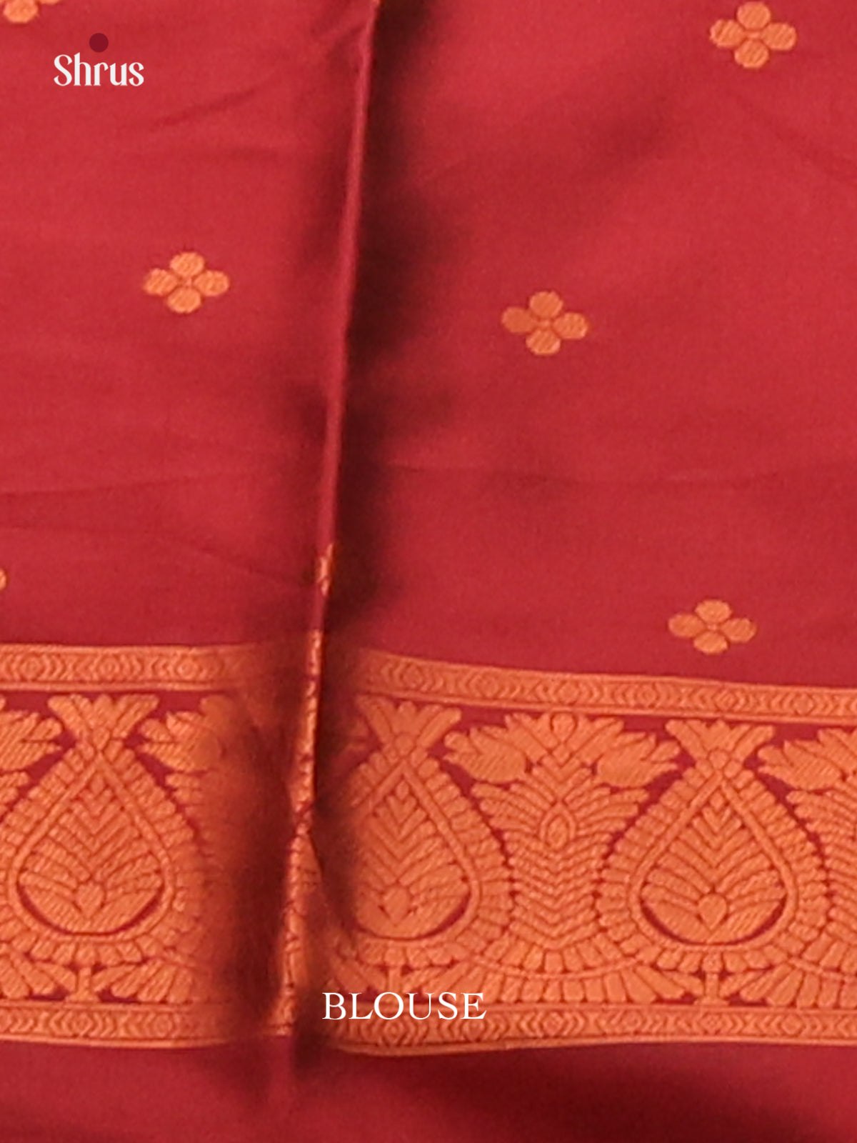 Dull Gold with Maroon- Semisoft silk Saree - Shop on Shrus.com