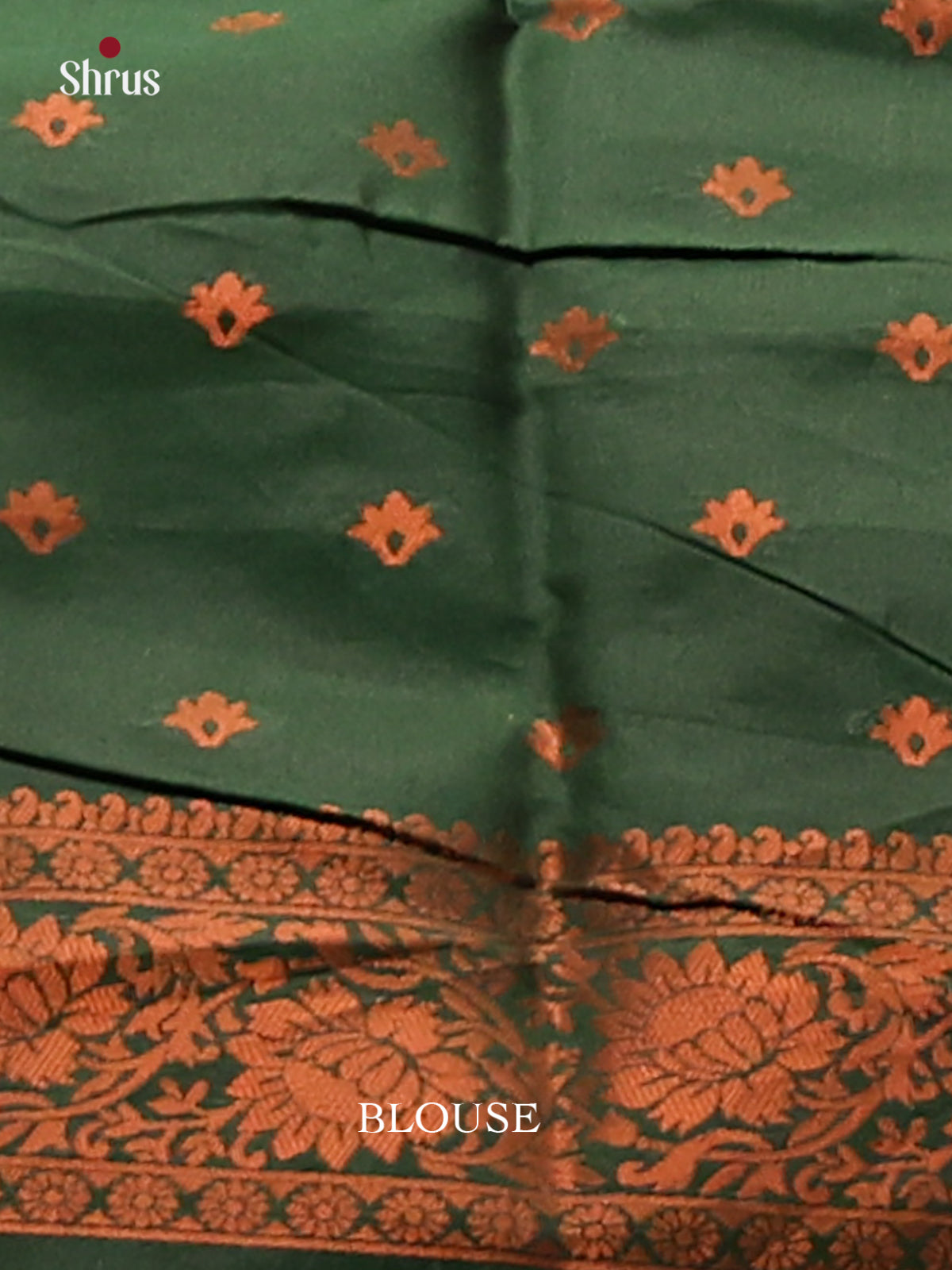 Mustardy Green with Green - Semisoft silk Saree - Shop on Shrus.com