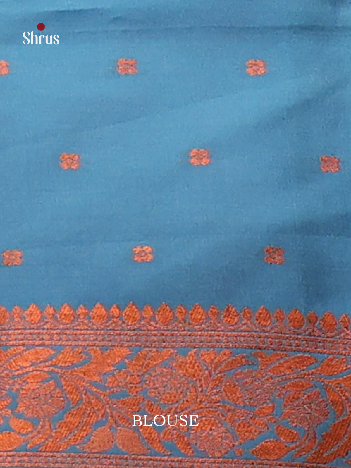 Chic & Elegant Maroon Semisoft silk Saree with floral motifs , Blue Zari brocade Pallu - Shop on Shrus.com
