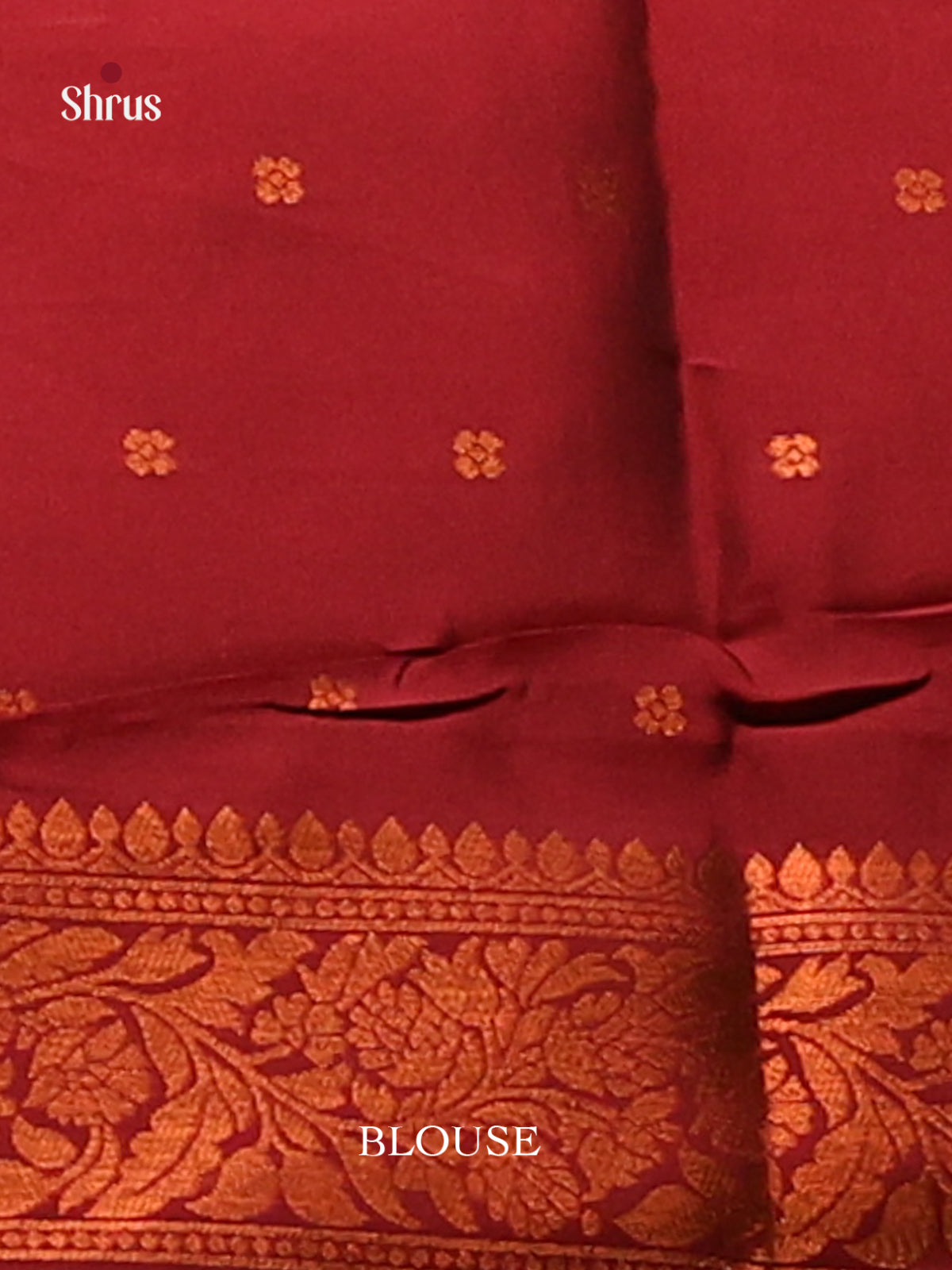 Stunning Blue Semisoft silk Saree with zari floral motifs , contrast Maroon floral butta brocade - Shop on Shrus.com