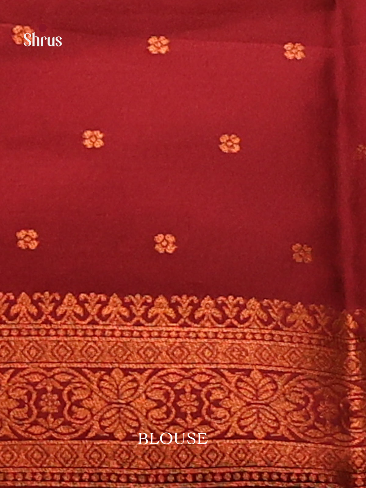 Vibrant Blue Semisoft silk Saree zari floral motifs, contrast Maroon zari brocade pallu - Shop on Shrus.com