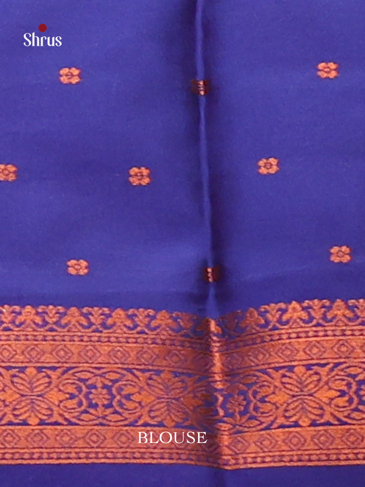 Beautiful Pink Semisoft silk Saree with zari woven motifs , contrast blue brocade pallu - Shop on Shrus.com