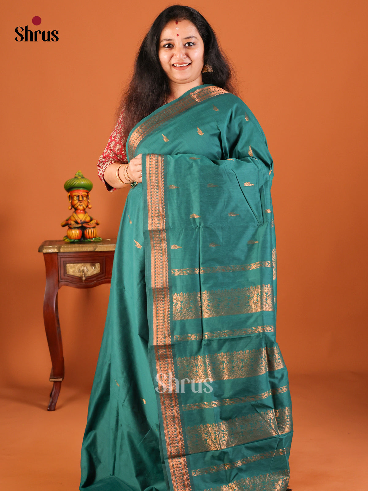 Green - Kalyani Cotton Saree - Shop on Shrus.com
