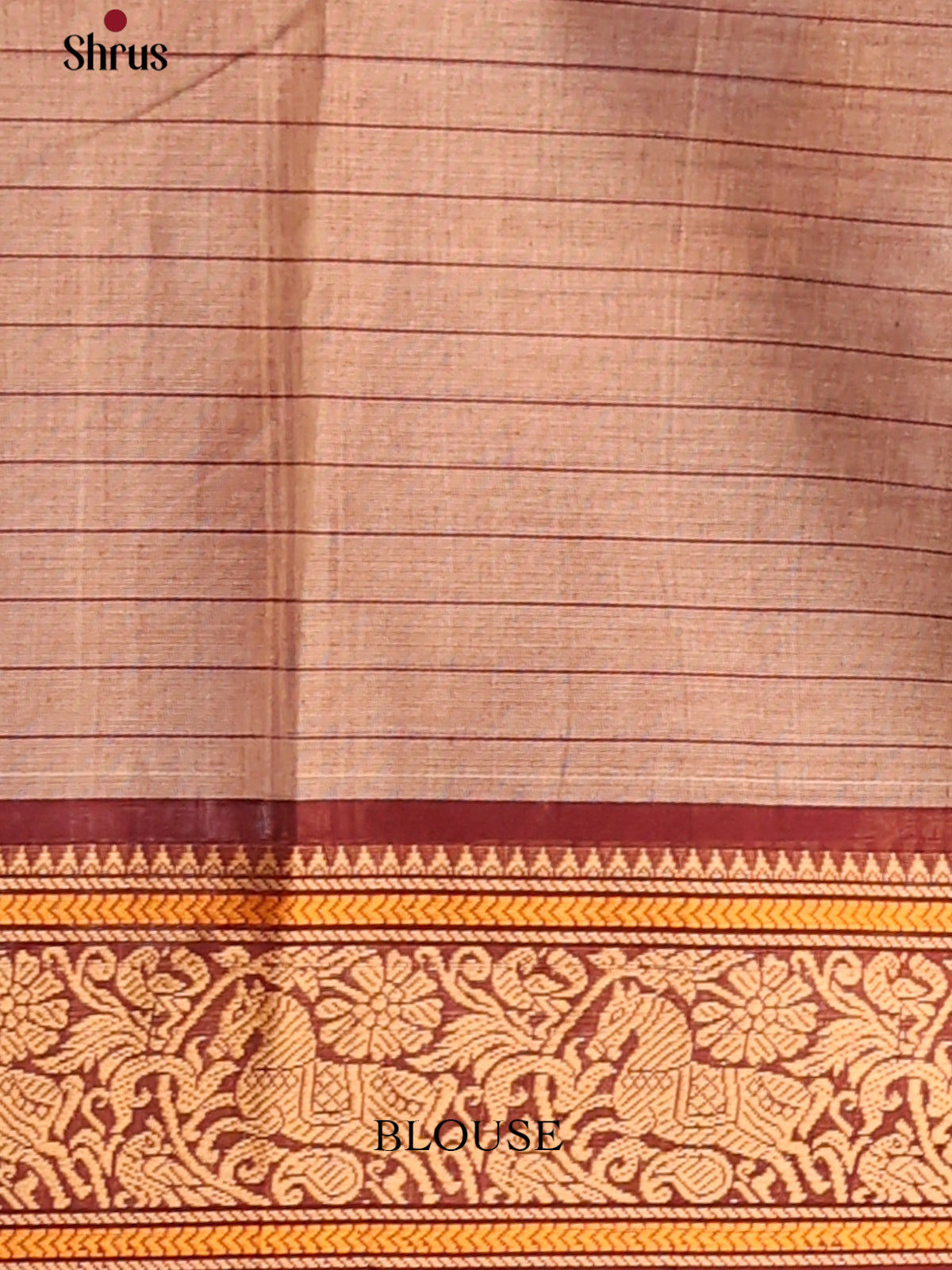 Lite Brown & Maroon - Chettinad Cotton Saree - Shop on Shrus.com