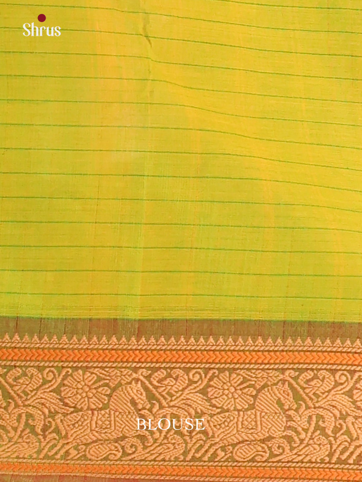 Elegant Lite Green Striped Chettinad Cotton Saree with Buttas & Brown Zari Woven Border - Shop on Shrus.com