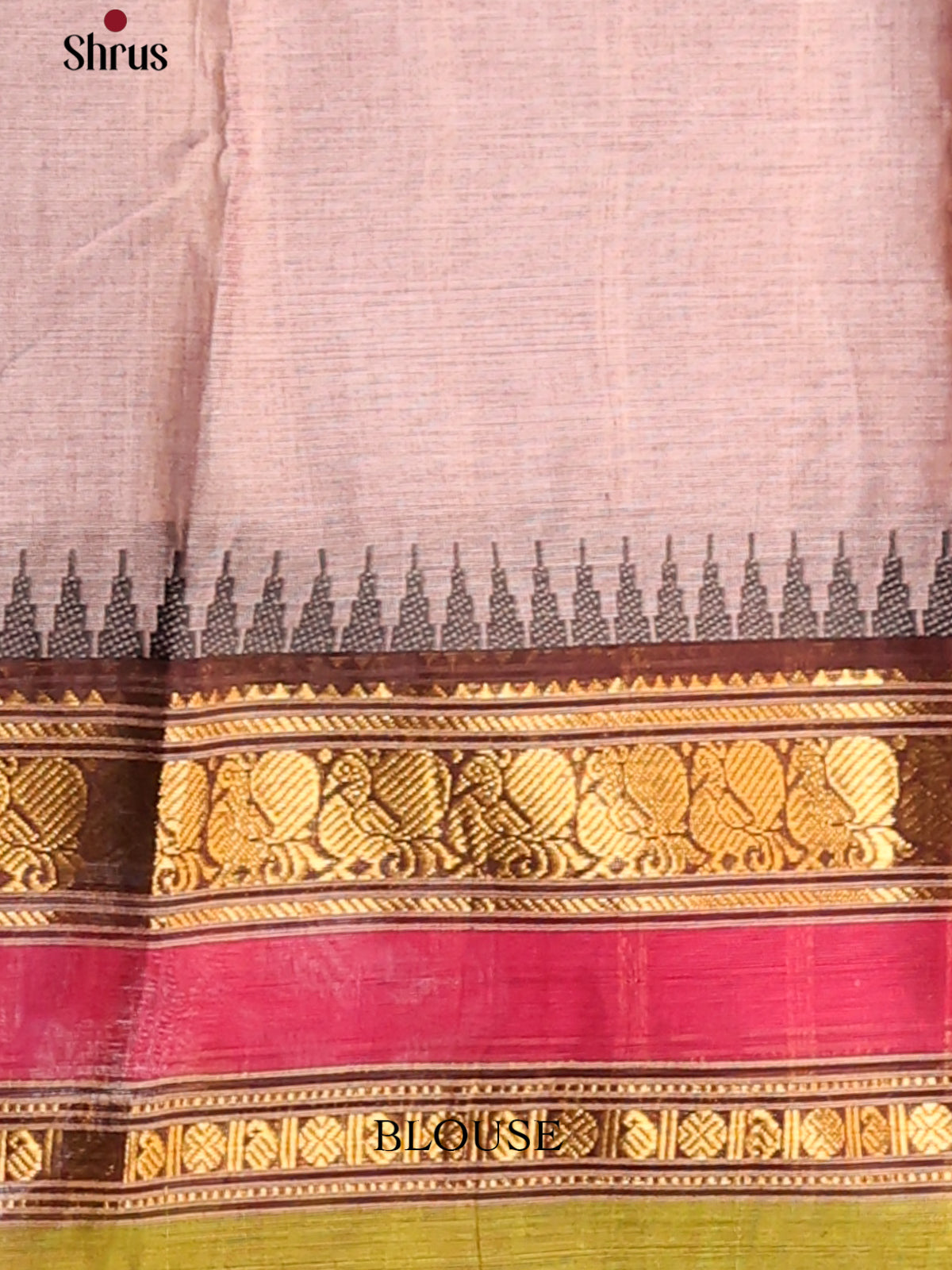 Grey with Brown - Chettinad Cotton Saree - Shop on Shrus.com