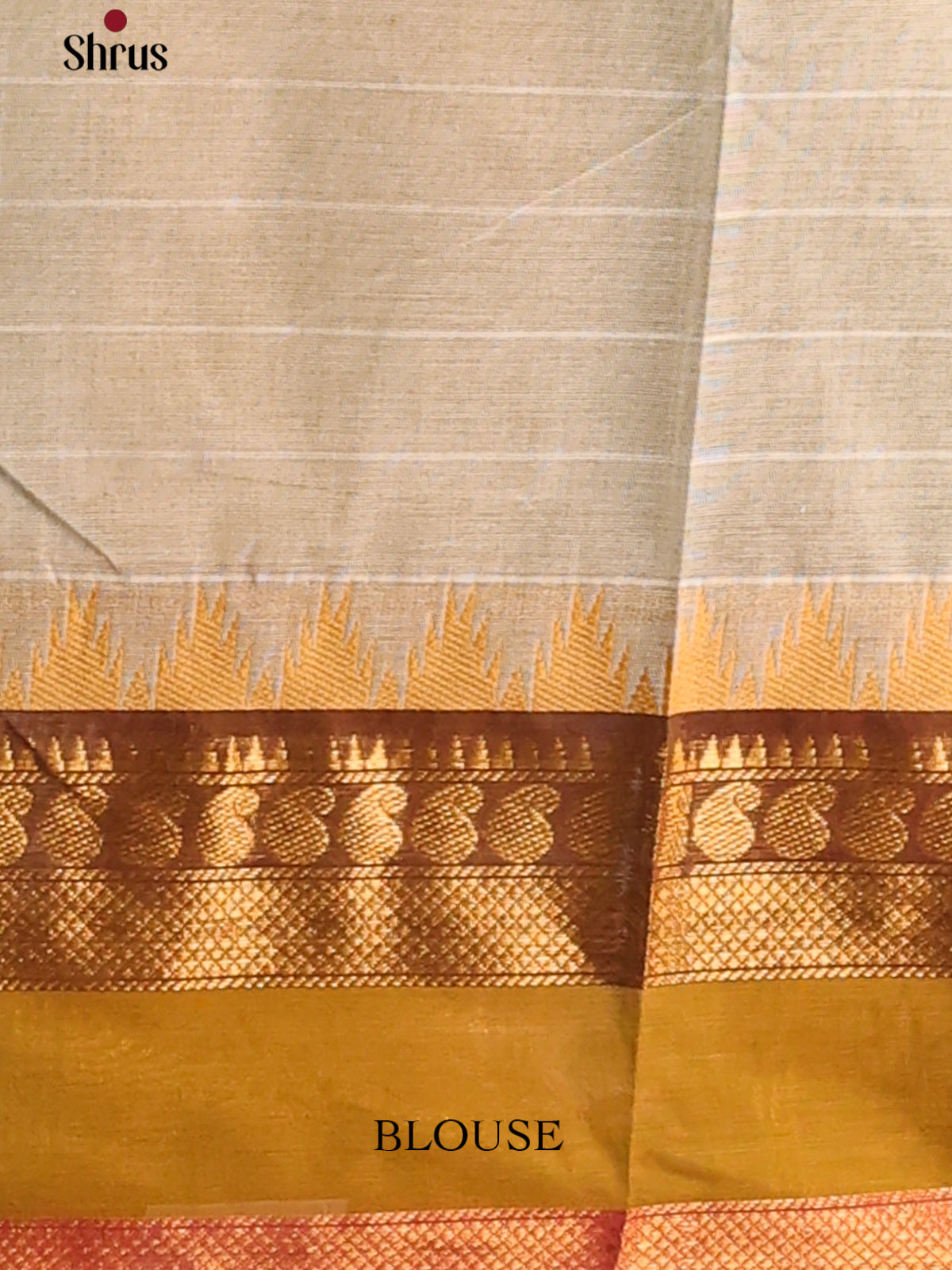 Grey with Brown - Chettinad Cotton Saree - Shop on Shrus.com