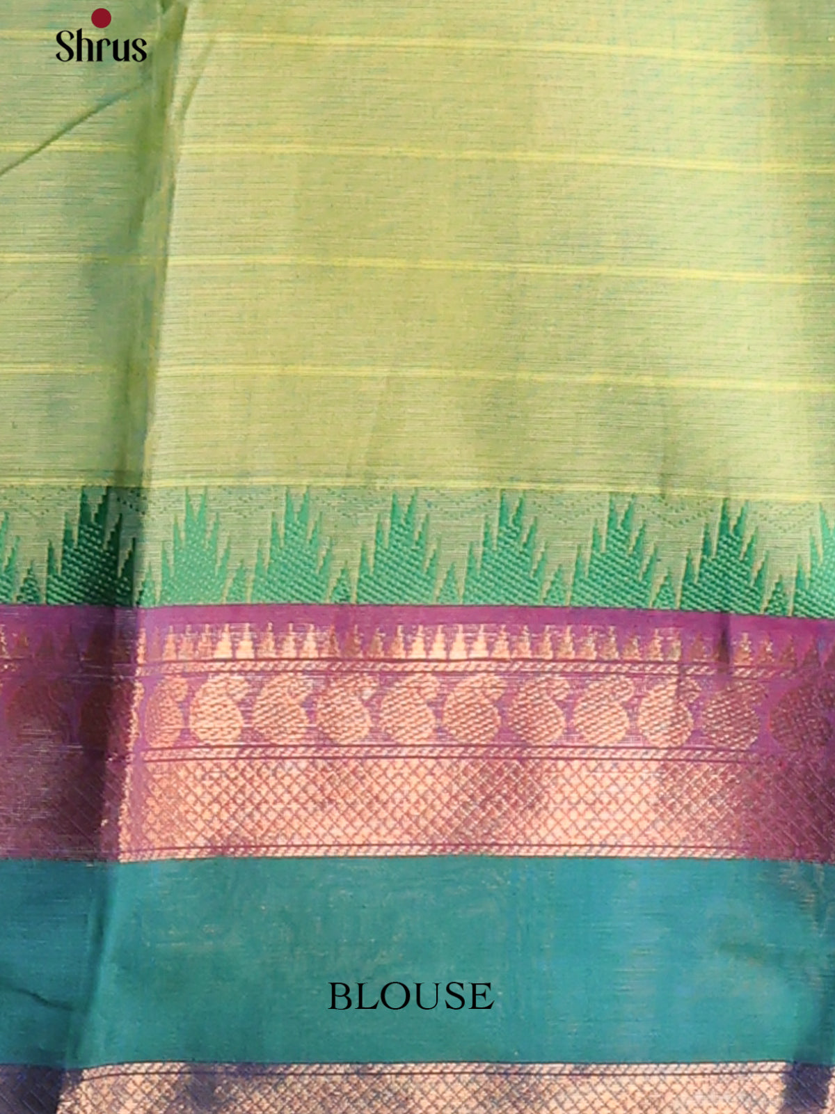 Pista Green with Purple - Chettinad Cotton Saree - Shop on Shrus.com