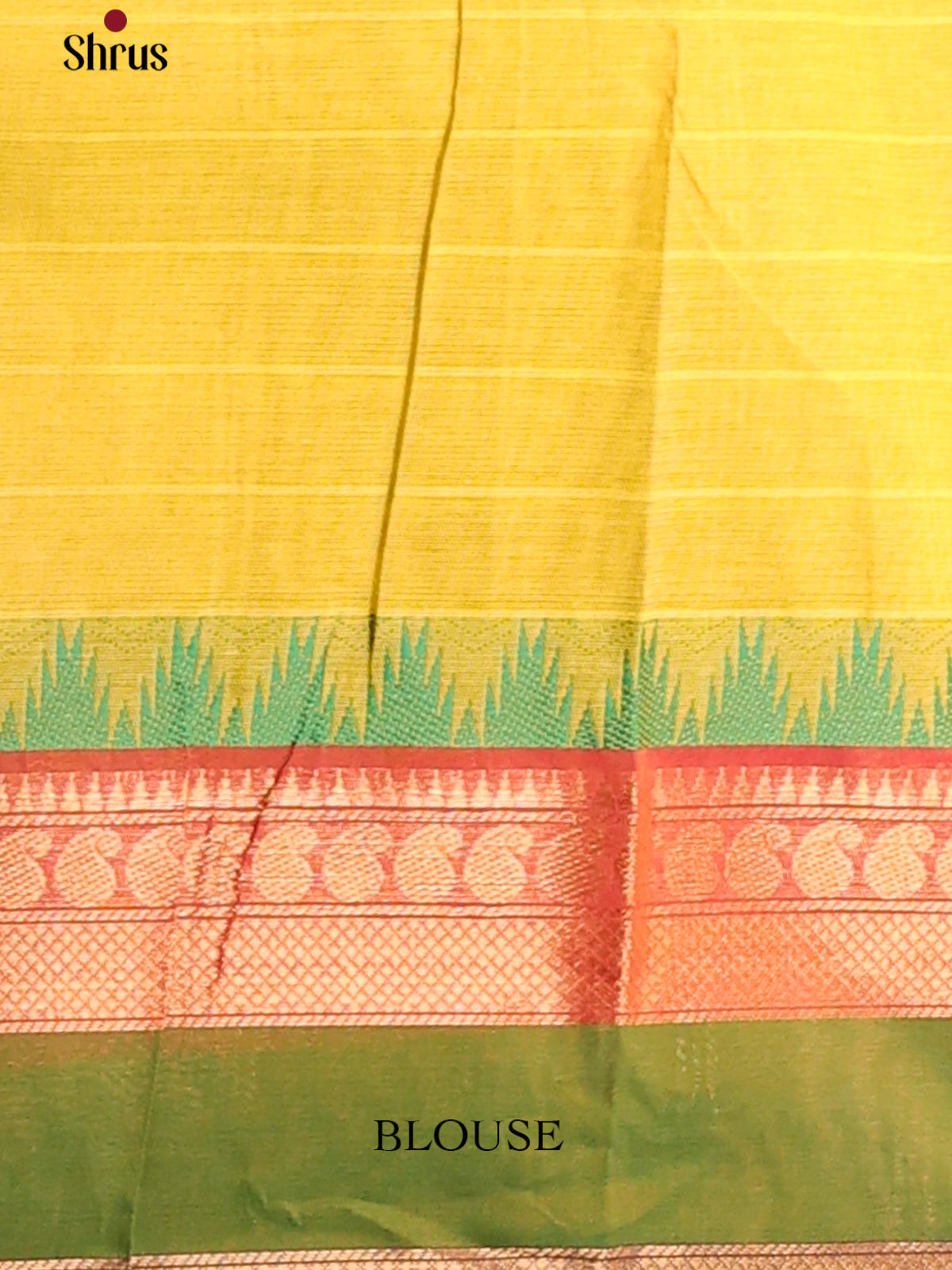 Mustard with Red - Chettinad Cotton Saree - Shop on Shrus.com