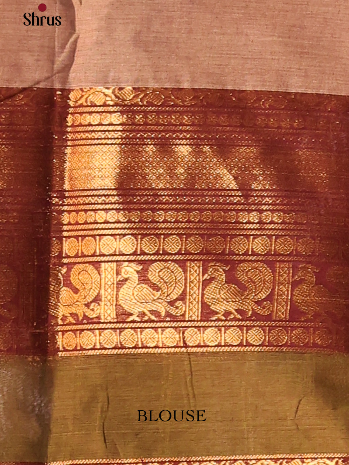 Exquisite Dusty Brown Chettinad Cotton Saree with Maroon Zari Border - Shop on Shrus.com