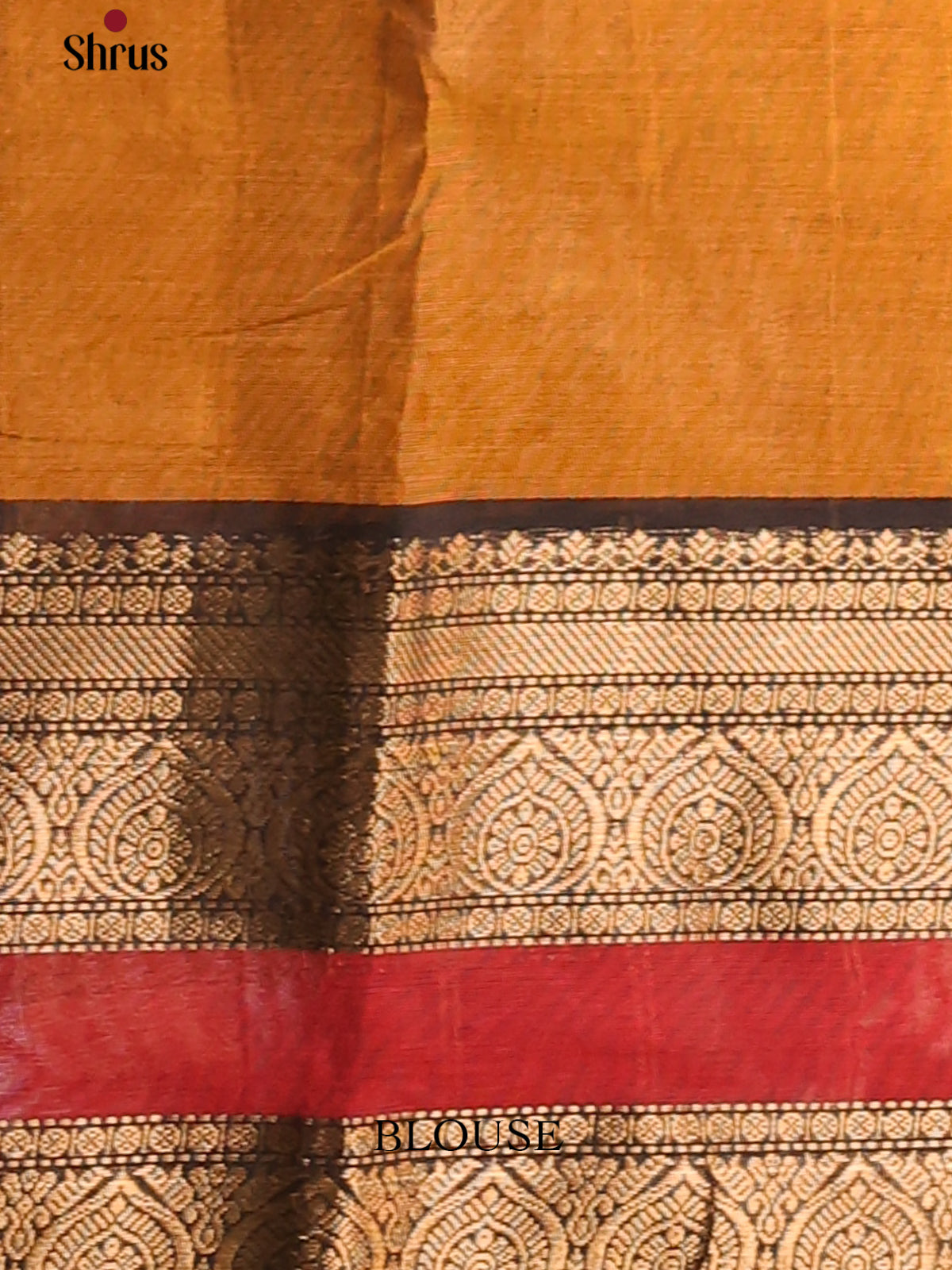 Dark Mustard with Black - Chettinad Cotton Saree - Shop on Shrus.com