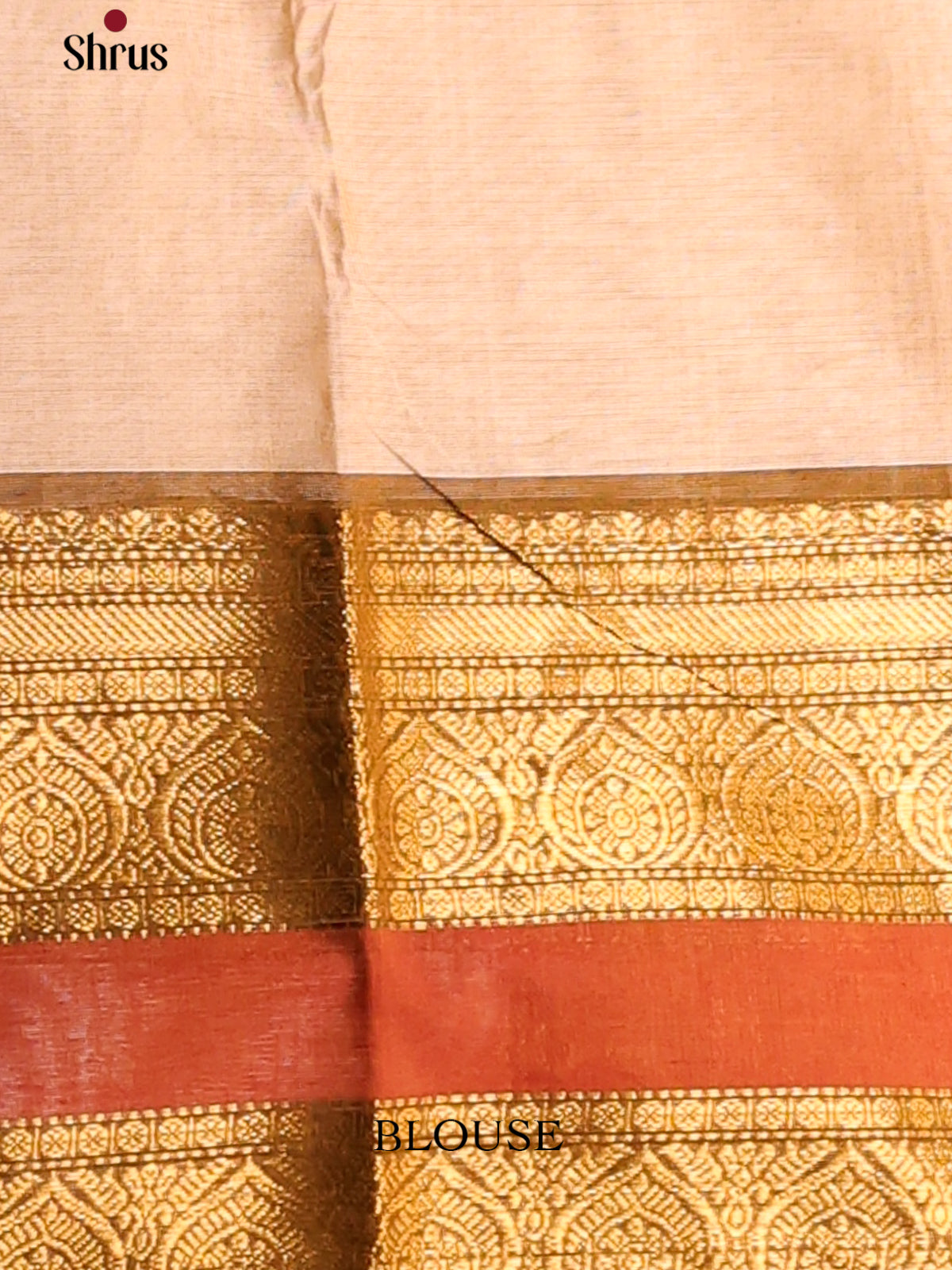 Cream Chettinad Cotton Saree with Chutney Green Zari Border - Shop on Shrus.com