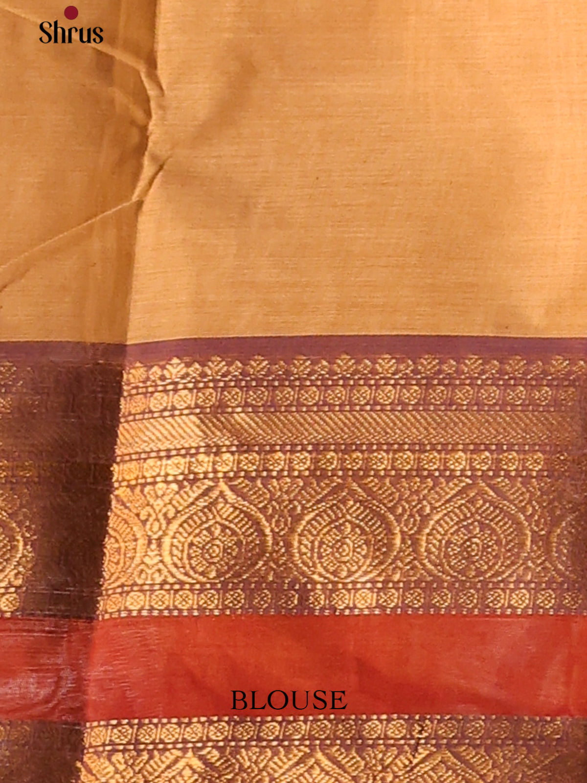 Beige with Purple- Chettinad Cotton Saree - Shop on Shrus.com