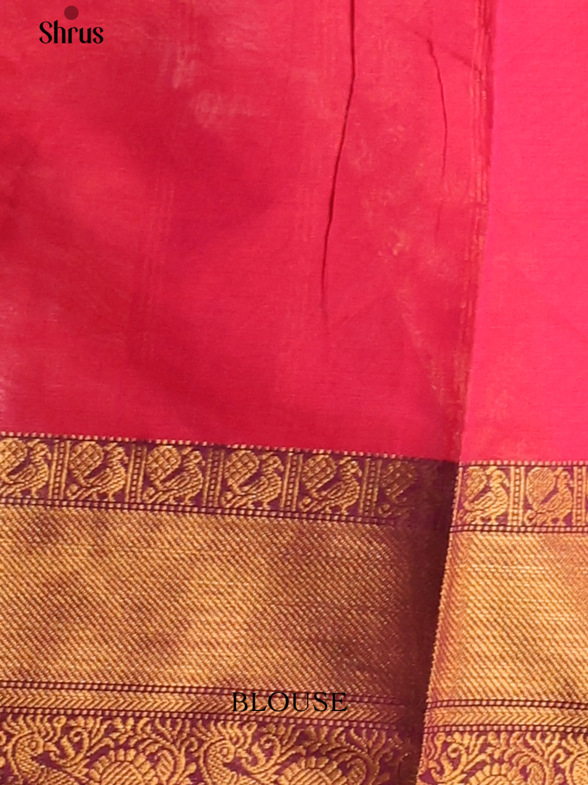 Elegant Red Chettinad Cotton Saree with Plain Body & Purple Zari Woven Border - Shop on Shrus.com